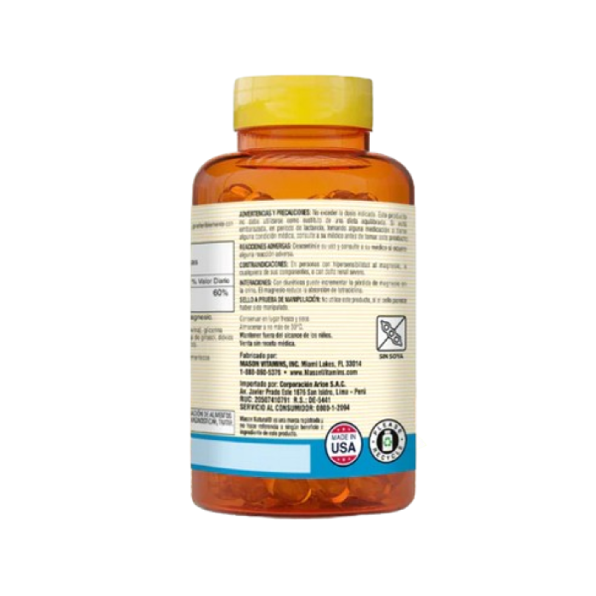 MAGNESIUM CITRATE * 250 mg - fco x 60 sotfgel - MASON - VENTA LIBRE - PROMOCION 4
