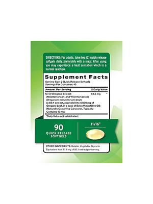 OIL OFF OREGANO 4000mg (aceite de oregano) - fco 90 softgels