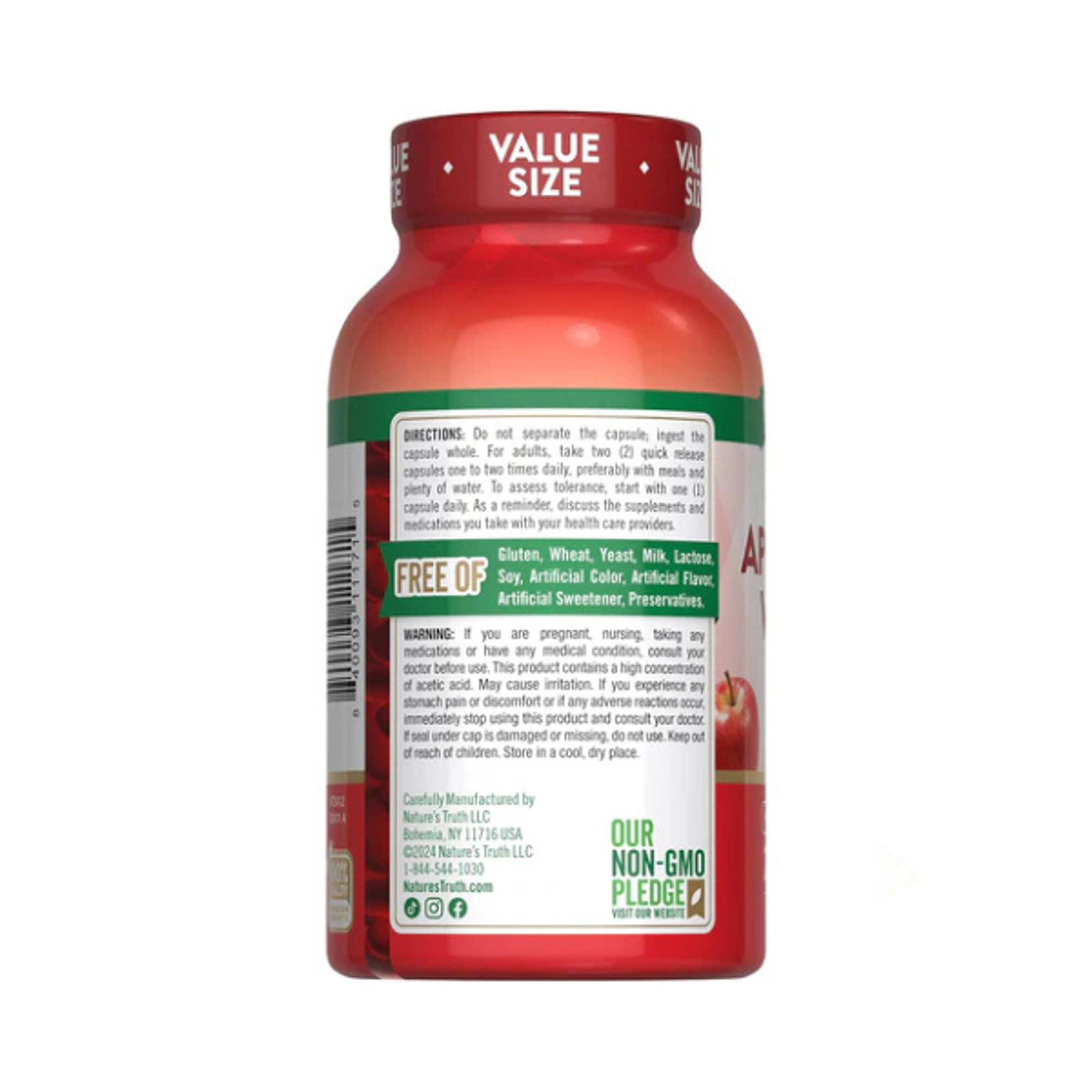 APPLE CIDER VINAGER 1200mg (vinagre de sidra de manzana) - fco 200 cap 3