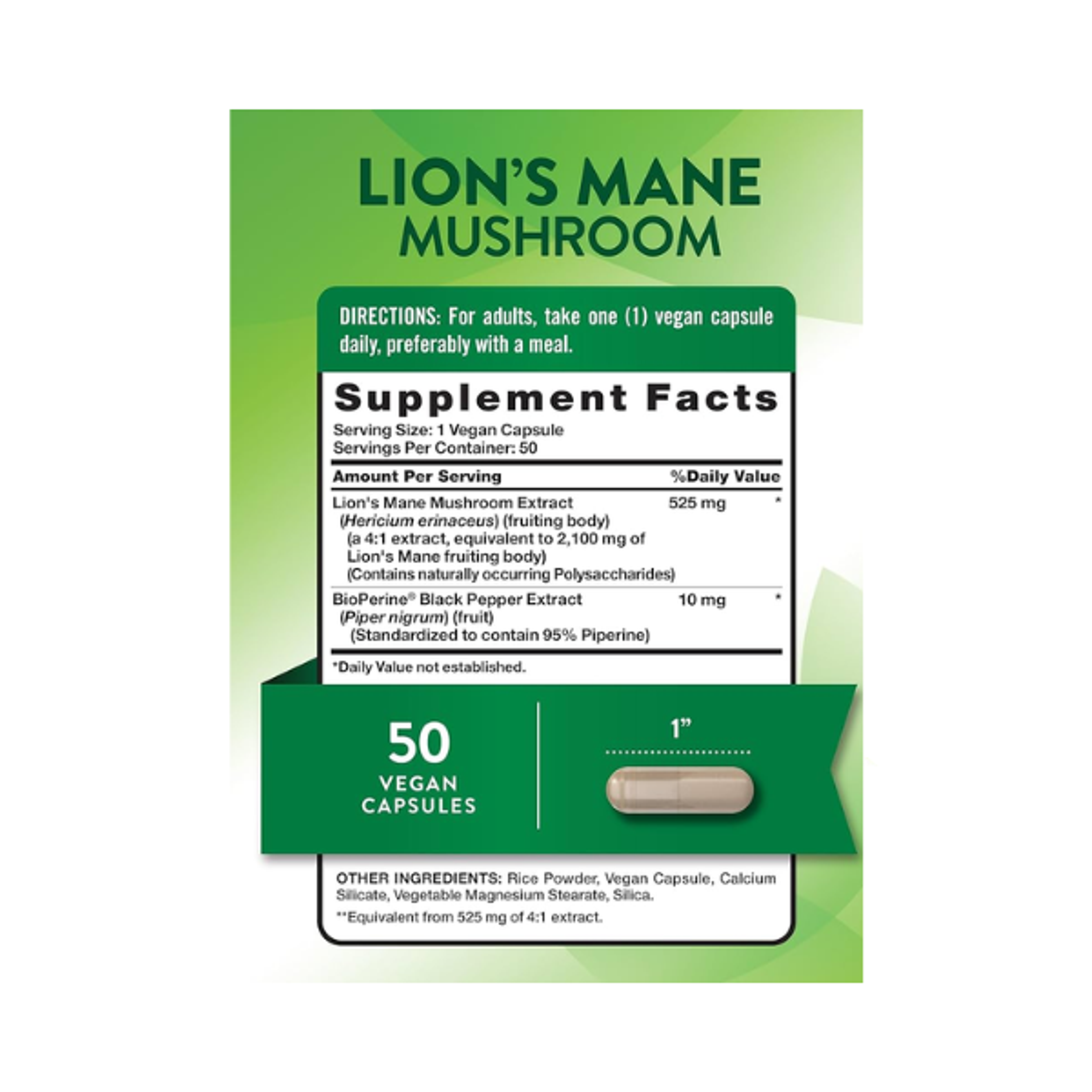  LIONS MANE 2,100 mg (melena de león) fco 50 cap. 3