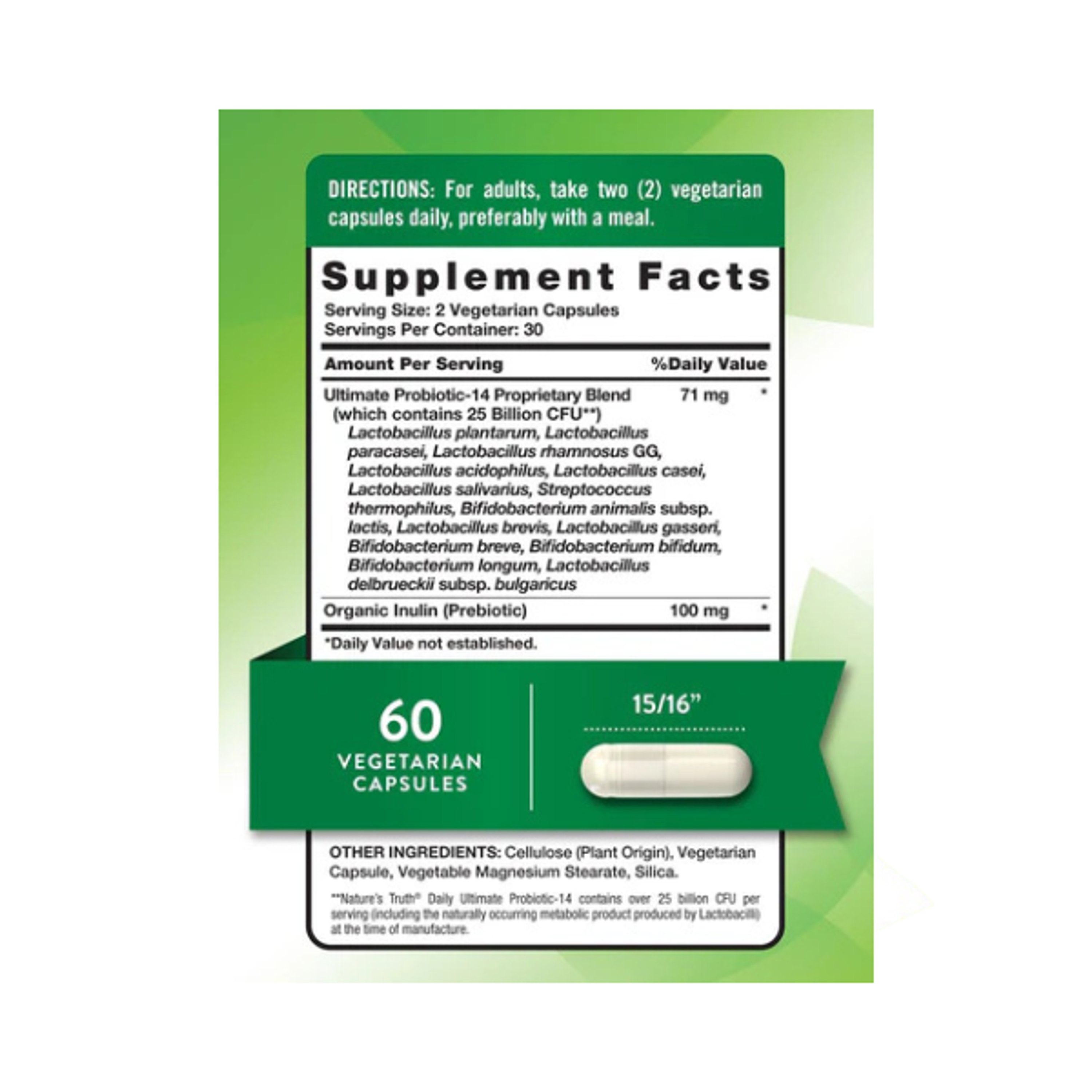 ULTIMATE PROBIOTIC-14 25 BILLION (probiotico) - fco x 60 cap 2