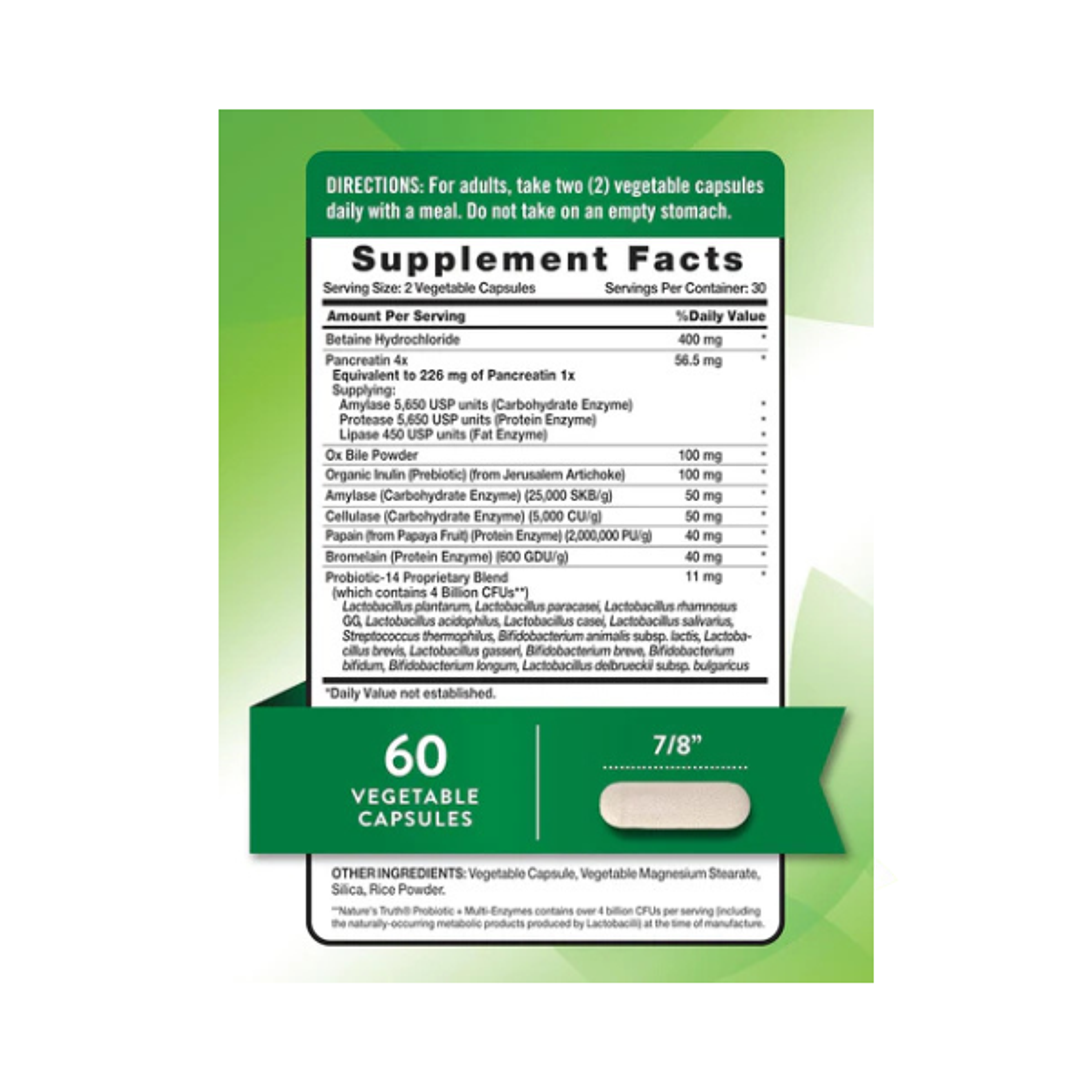 PROBIOTIC + MULTI ENZYMES 4 BILLION ( probiotico+multienzimas) - fco x 60 cap 2