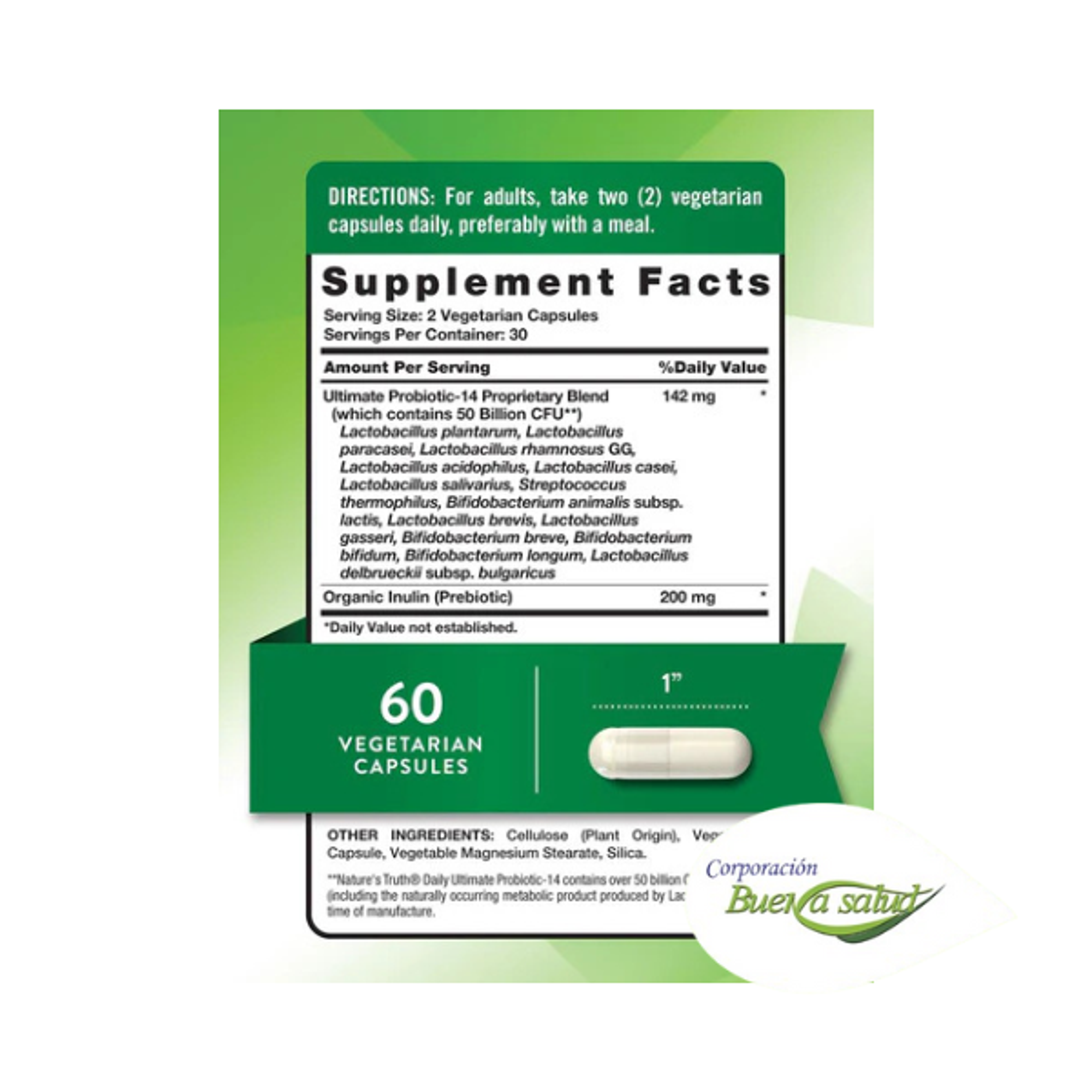 ULTIMATE PROBIOTIC-14 50 BILLION (probiotico) - fco x 60 cap 3