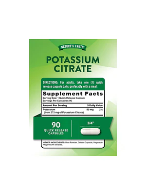 POTASIUM CITRATE 275 mg (citrato de magnesio) - fco 90 cap