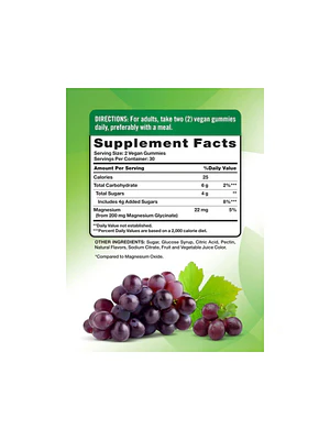 MAGNESIUM GLYCINATE 200mg (glicinato de magnesio) - fco 60 gomitas