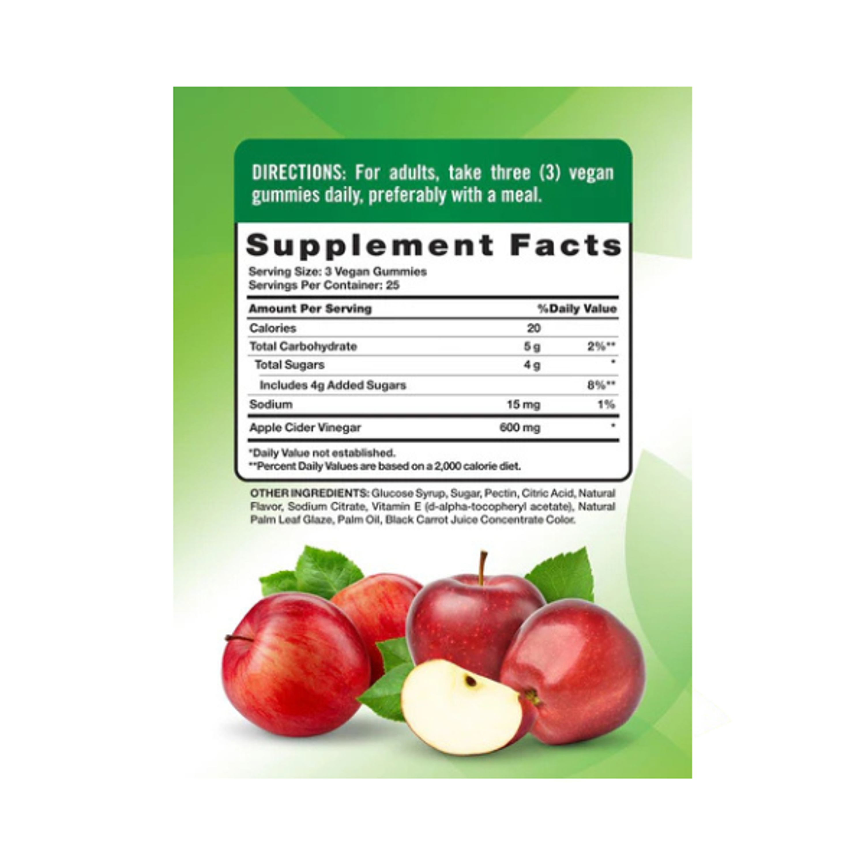 APPLE CIDER VINAGER 600mg (vinagre de sidra de manzana) - fco 75 gomitas 2
