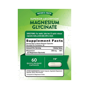 MAGNESIUM GLYCINATE 200 mg (magnesio) - Fco x 60 cap.