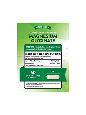 MAGNESIUM GLYCINATE 200 mg (magnesio) - Fco x 60 cap.
