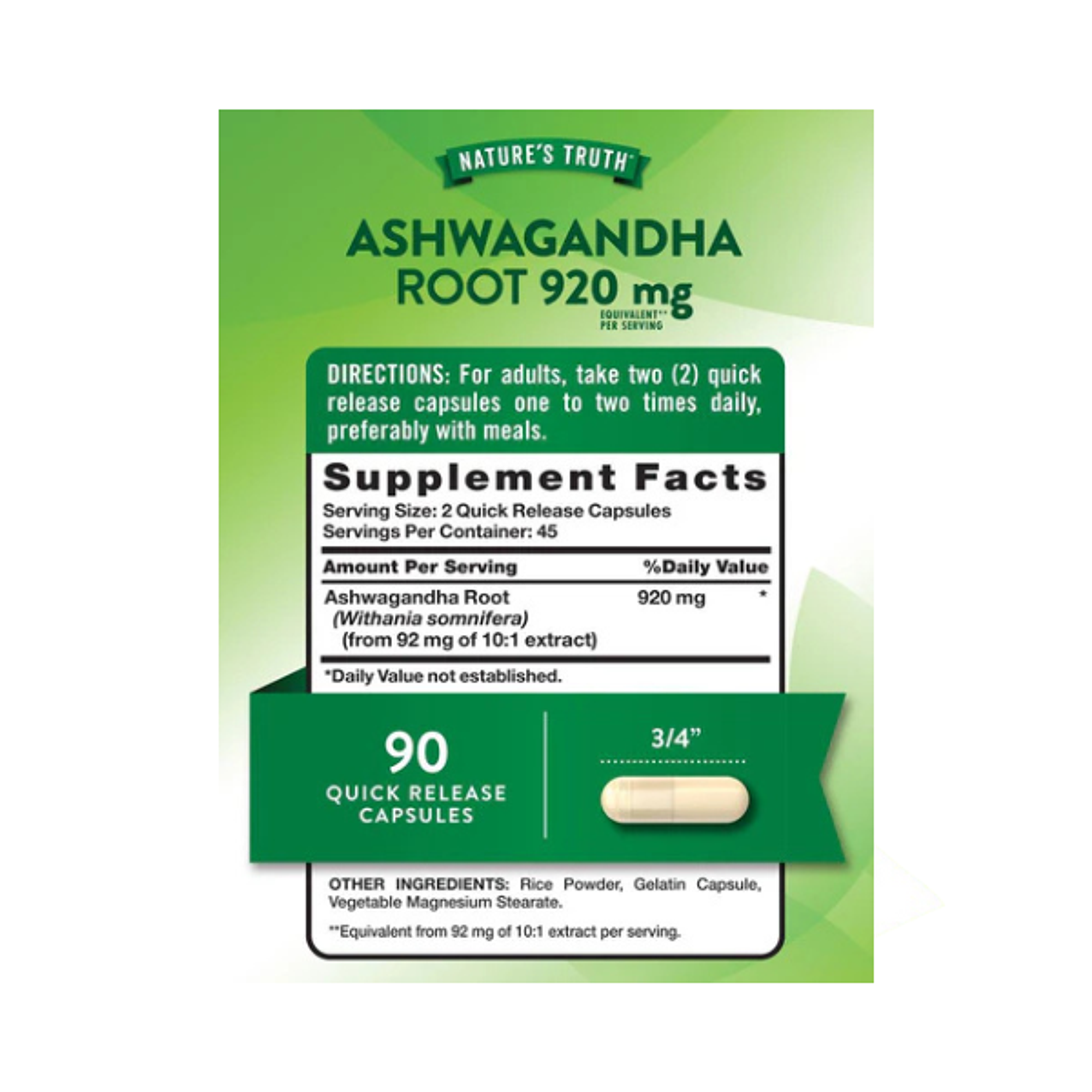 ASHWAGANDHA ROOT 920mg - fco 90 cap 3