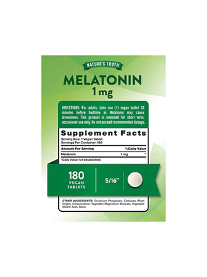 MELATONIN 1mg (melatonina) - fco 180 cap