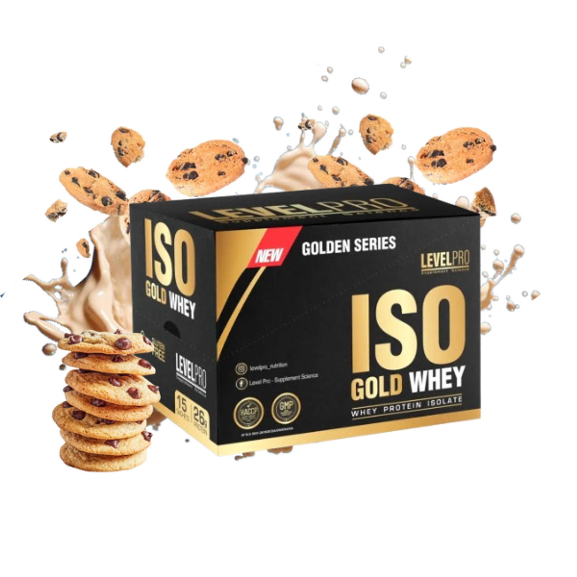 ISO GOLD WHEY caja x 15 sachets - COOKIES 1