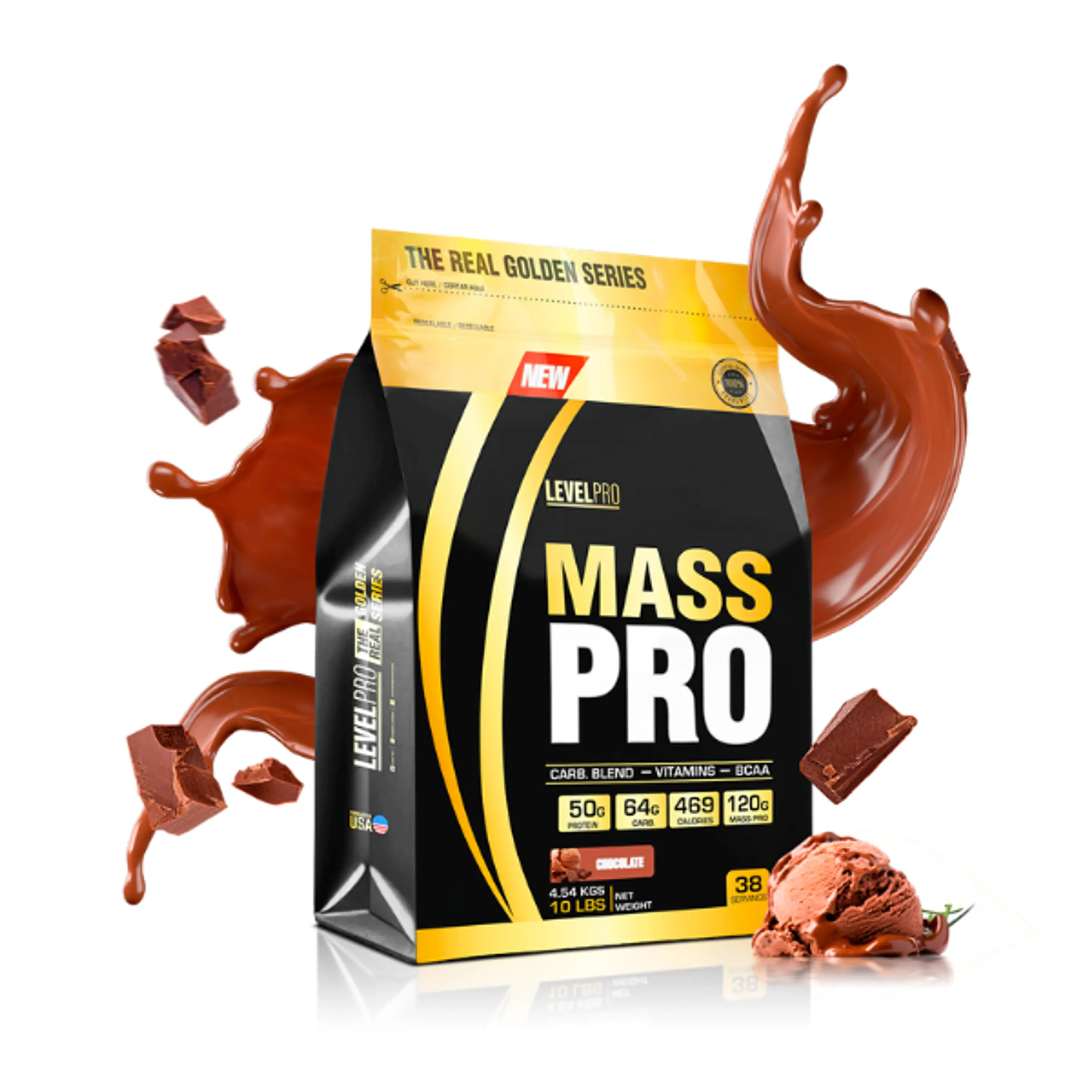 MASS PRO x 15 lb (6.81 kg) saco * 57s - CHOCOLATE 1