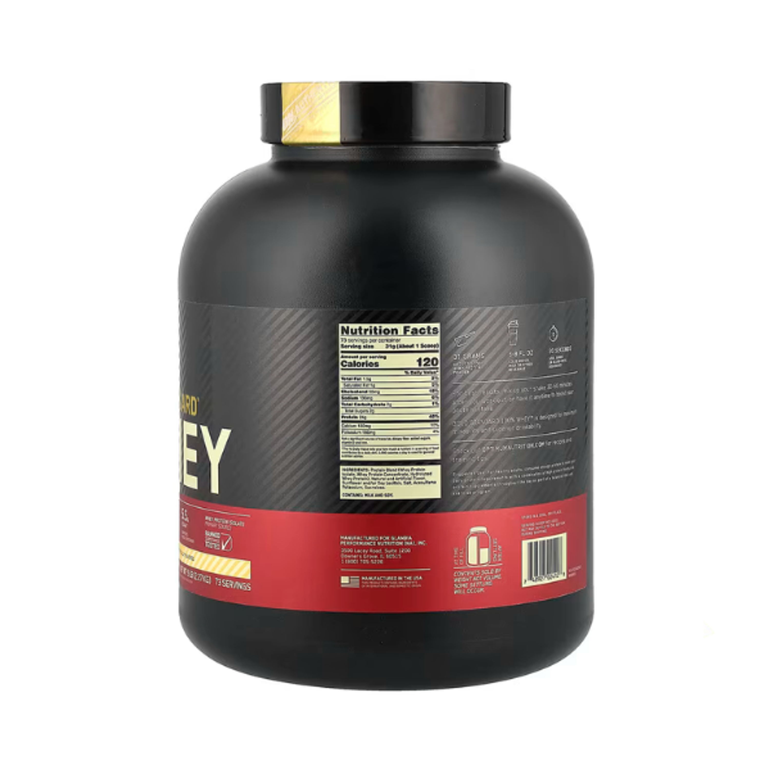 GOLD STANDARD 100% Whey 5 lb ( 2.27 kg) pote - VAINILLA 3