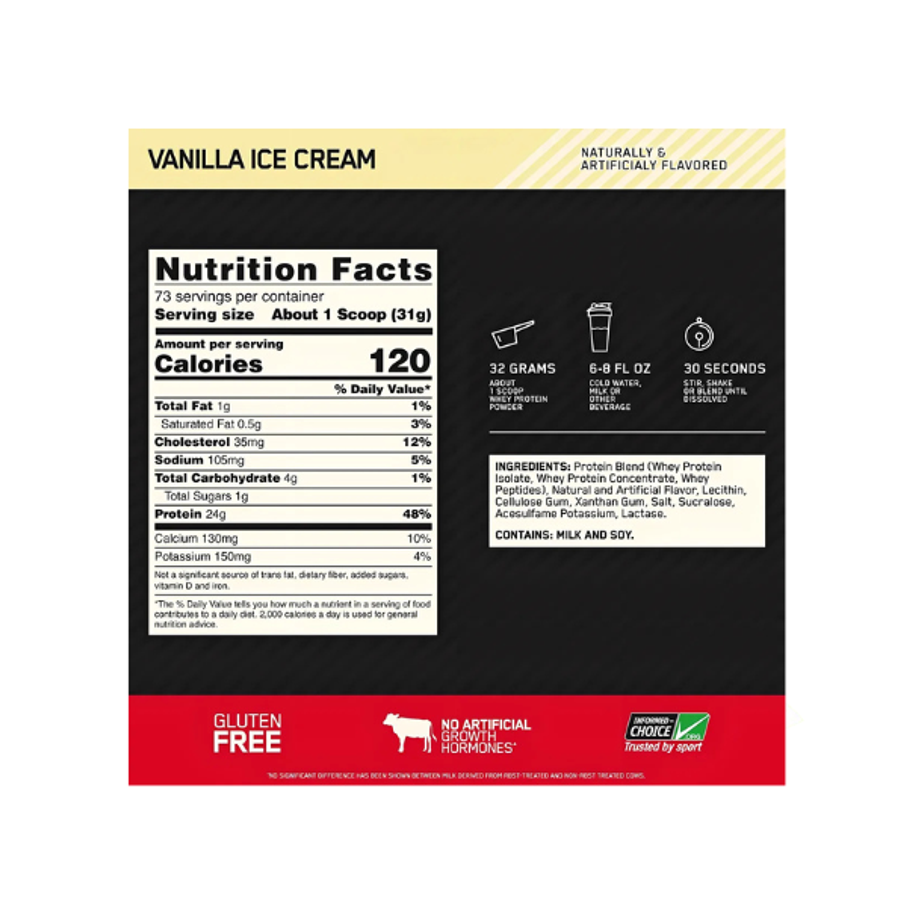 GOLD STANDARD 100% Whey 5 lb ( 2.27 kg) pote - VAINILLA 2