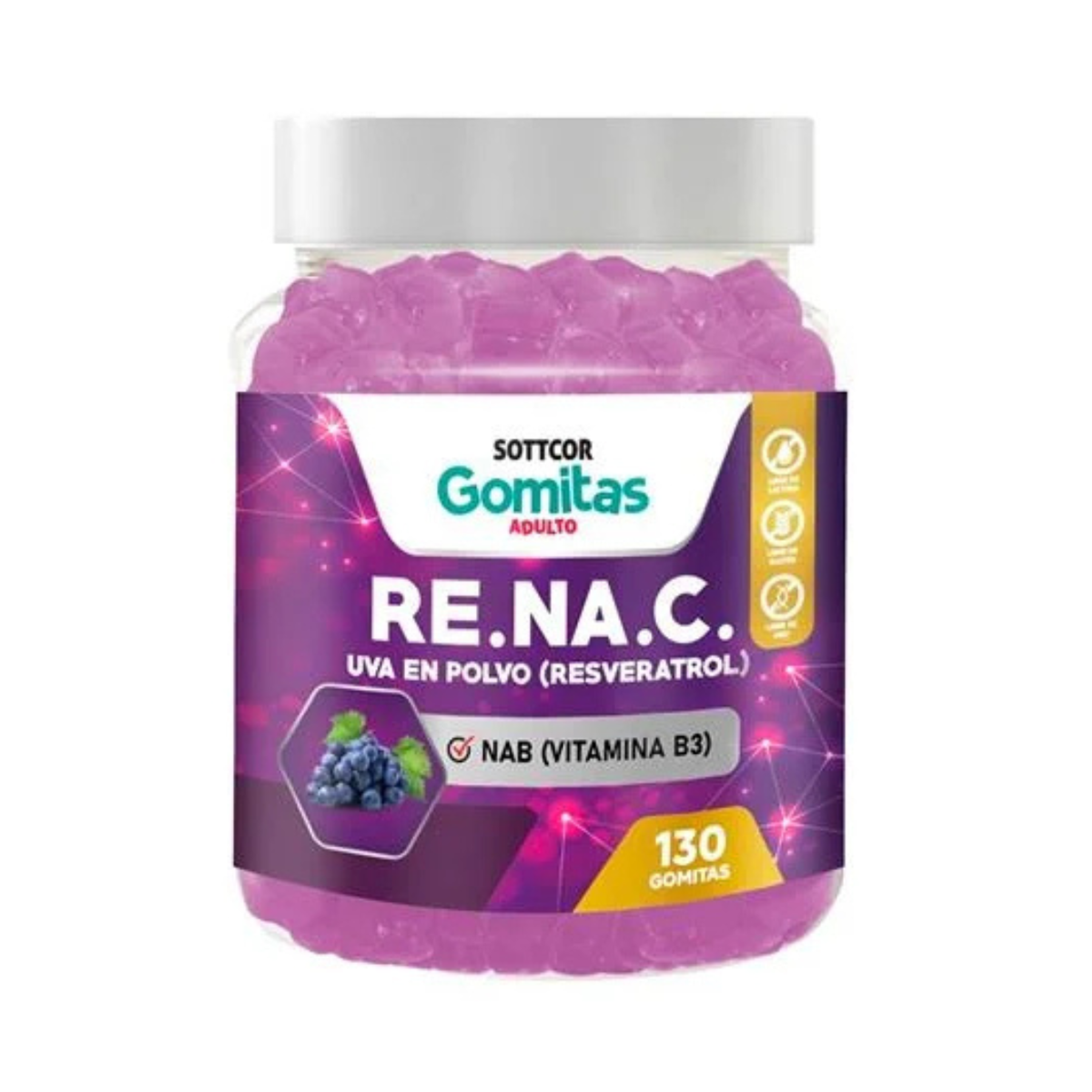 RENAC (resveratrol + vit B3) - fco x 130 gomitas  1