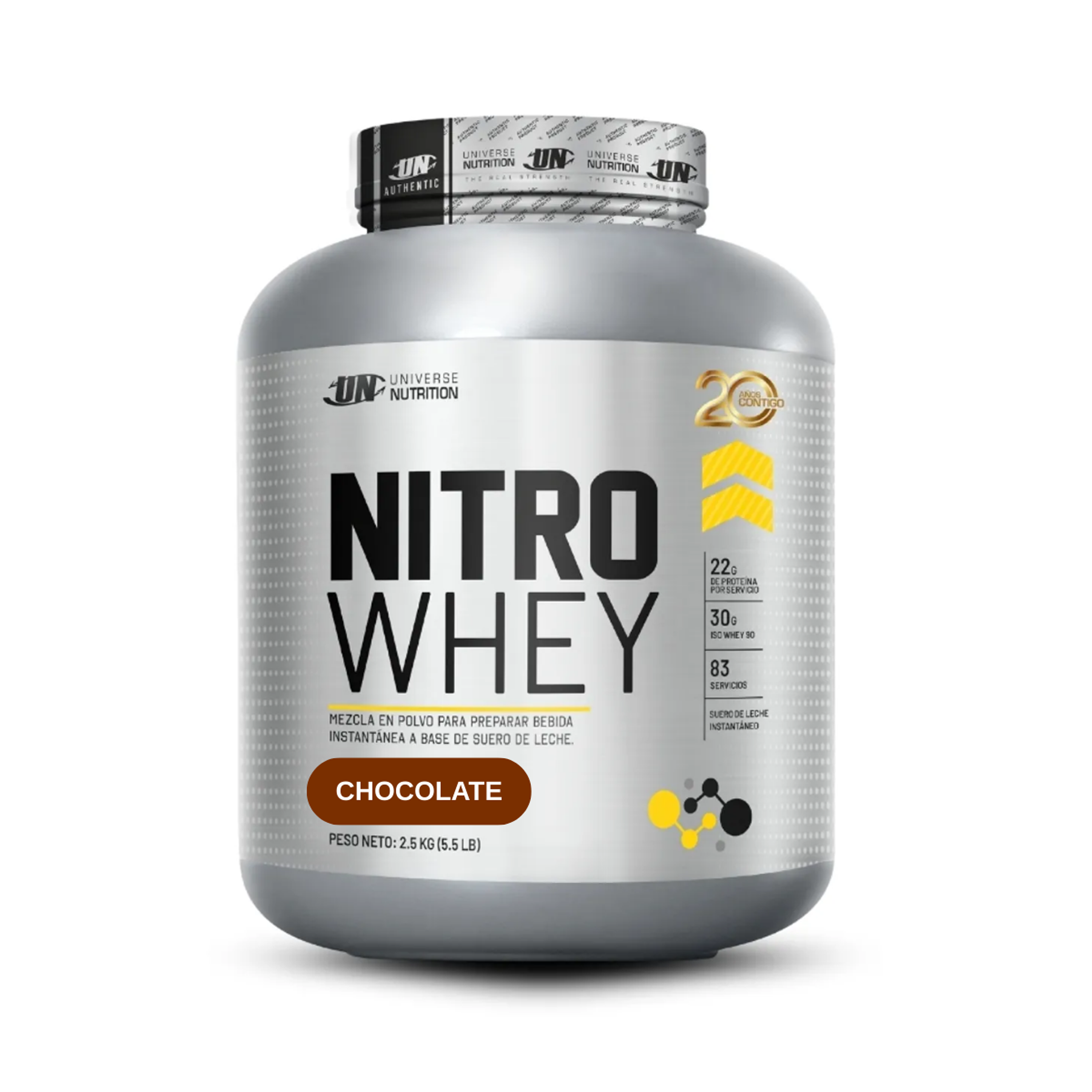 NITRO WHEY x 2.5 KG (5.5 LB) pote - CHOCOLATE 1