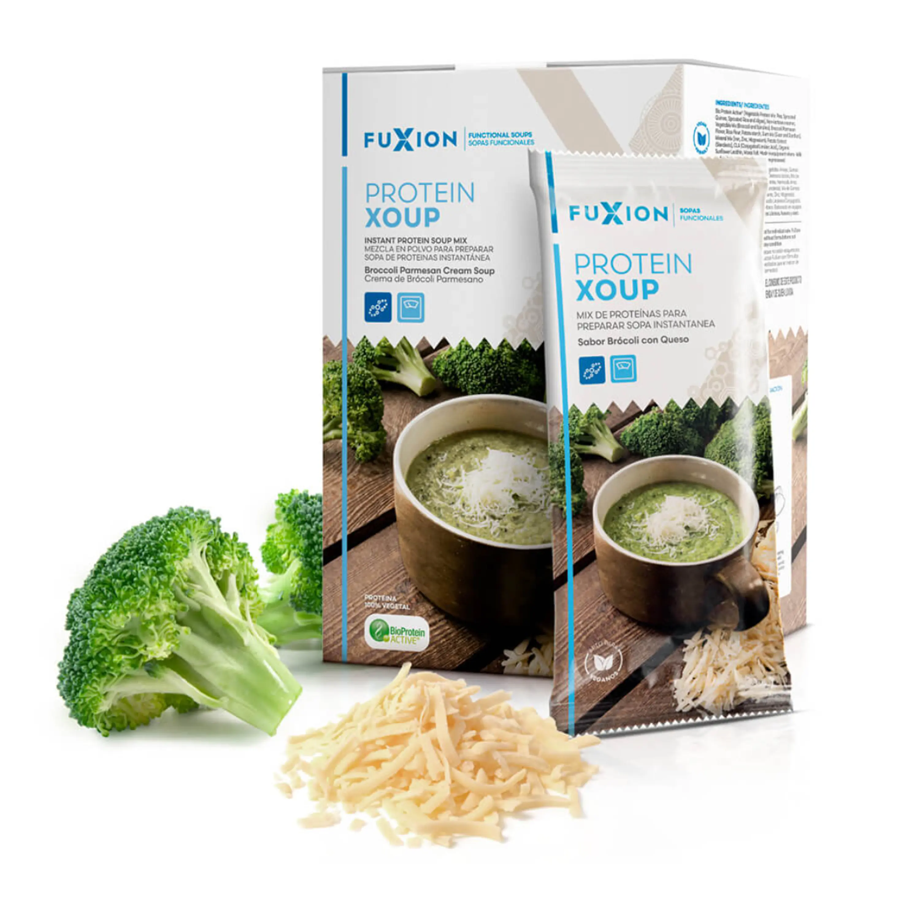 PROTEIN XOUP - CREMA DE BROCOLI PARMESANO x 7 u. - FUXION - VENTA LIBRE PROMOCION 1