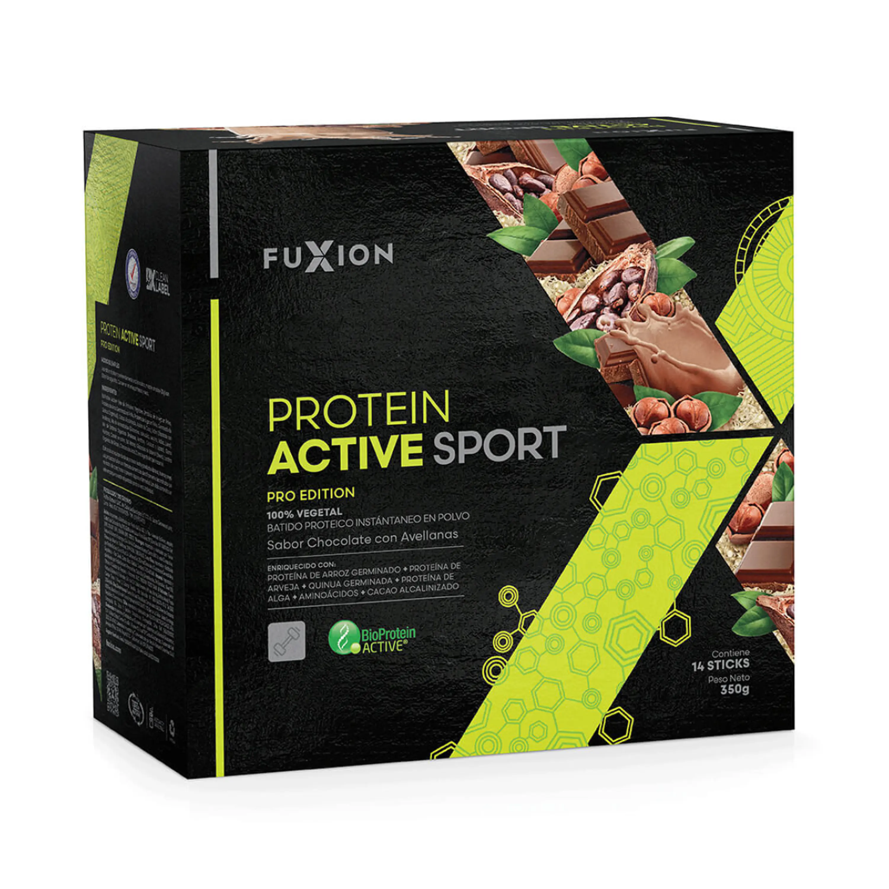 PROTEIN ACTIVE SPORT - chocolate con avellanas x 14 u. - FUXION - VENTA LIBRE PROMOCION 2