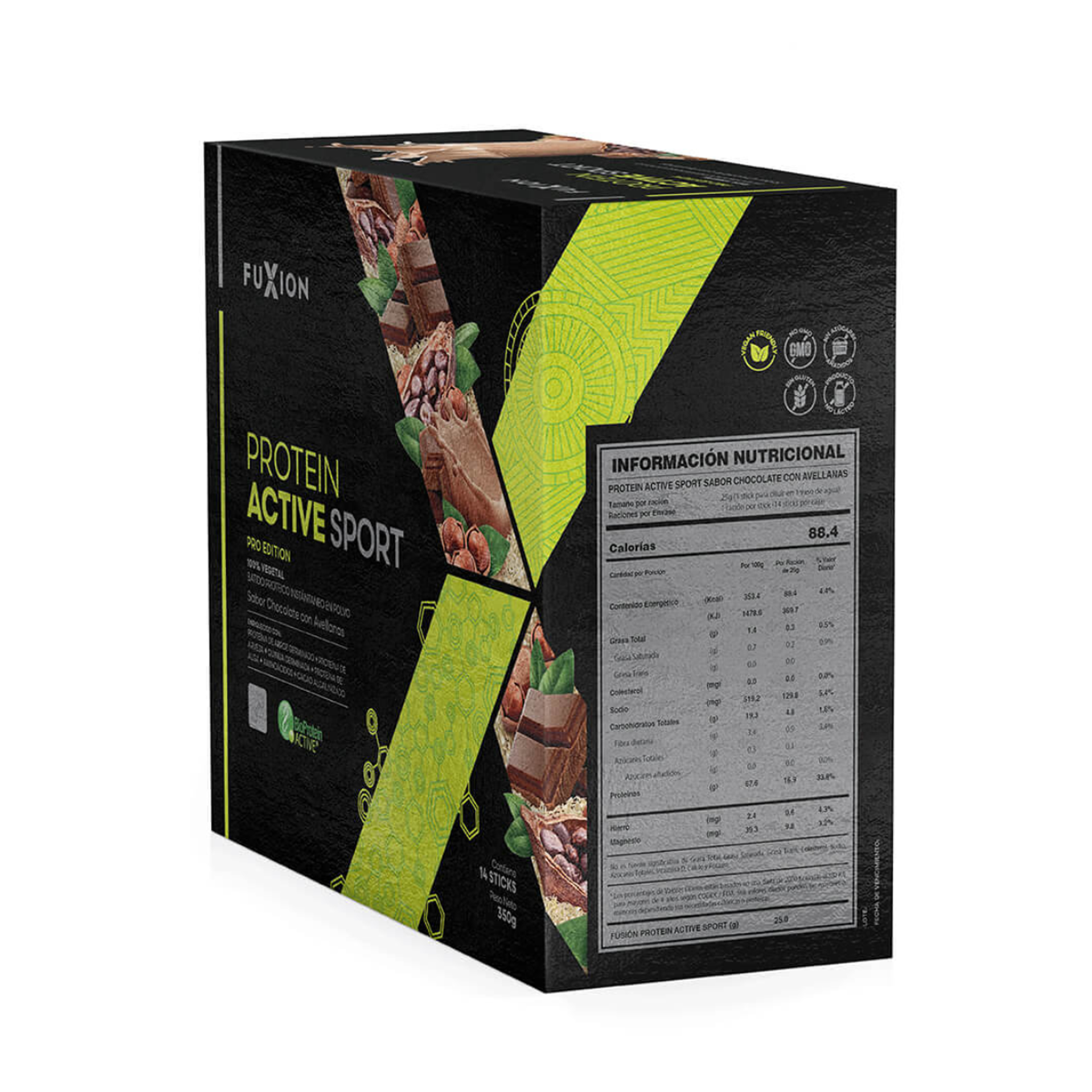 PROTEIN ACTIVE SPORT - chocolate con avellanas x 14 u. - FUXION - VENTA LIBRE PROMOCION 3