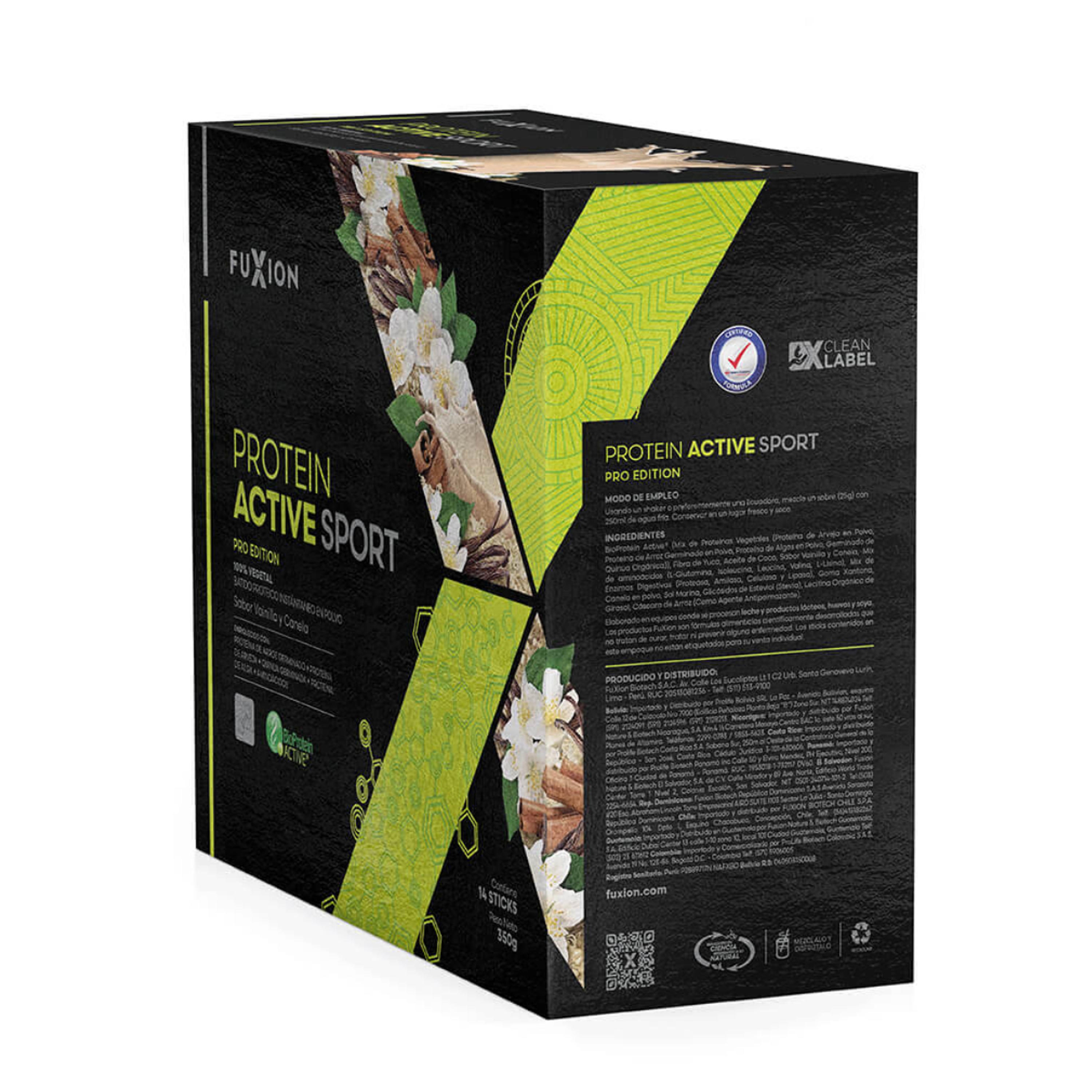 PROTEIN ACTIVE SPORT - vainilla y canela x 14 u. - FUXION - VENTA LIBRE PROMOCION 2