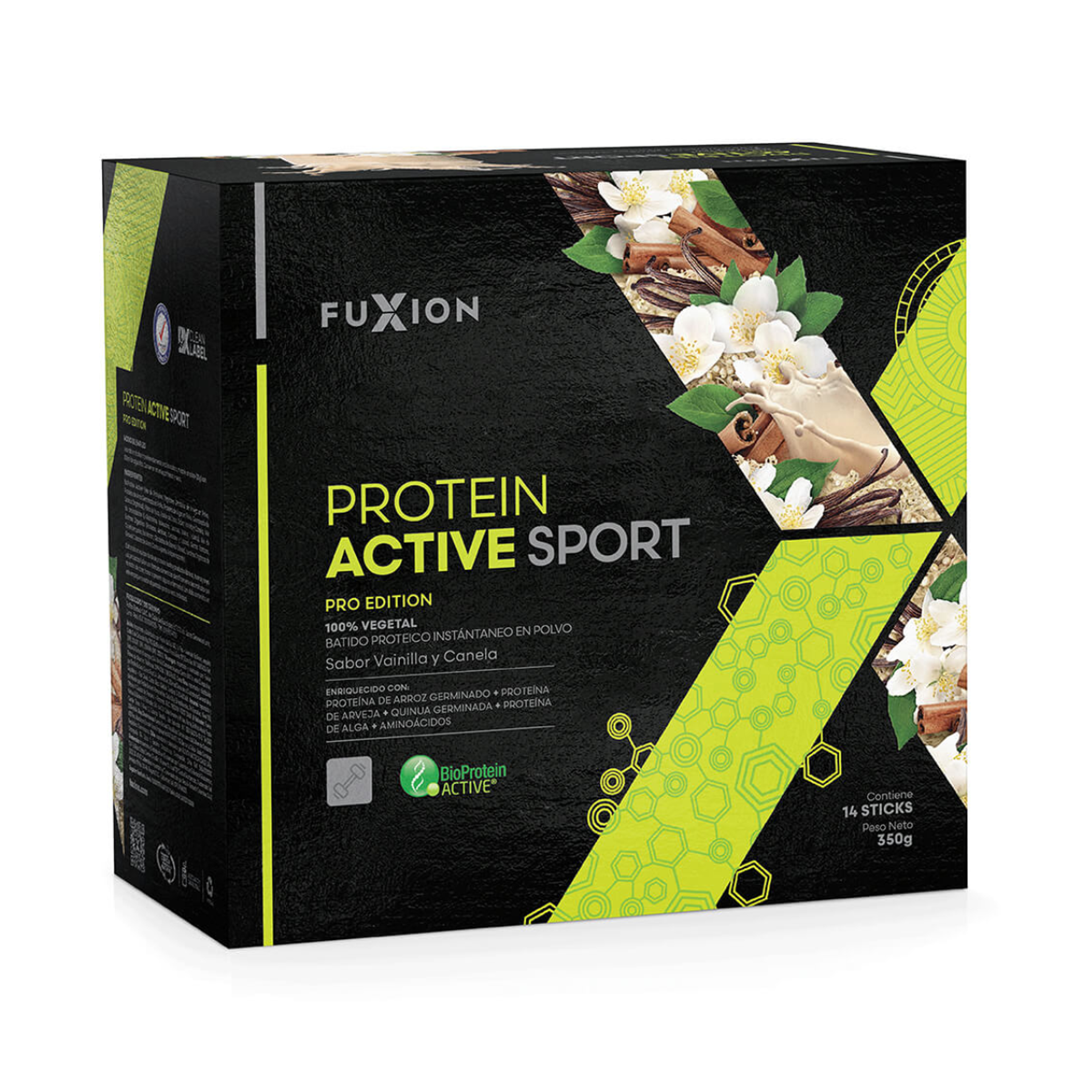 PROTEIN ACTIVE SPORT - vainilla y canela x 14 u. - FUXION - VENTA LIBRE PROMOCION 3