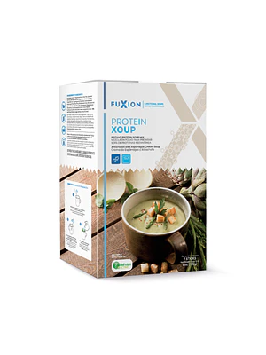 PROTEIN XOUP - CREMA DE ESPARRAGOS Y ALCACHOFA x 7 u. - FUXION - VENTA LIBRE PROMOCION