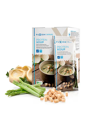 PROTEIN XOUP - CREMA DE ESPARRAGOS Y ALCACHOFA x 7 u. - FUXION - VENTA LIBRE PROMOCION