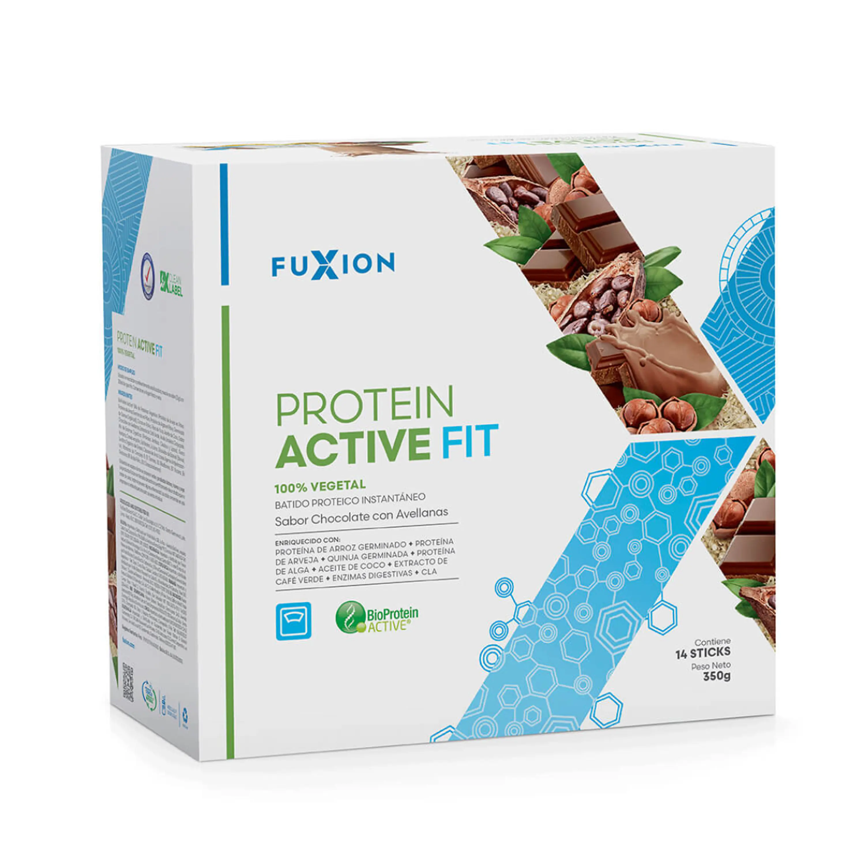 PROTEIN ACTIVE FIT - chocolate con avellanas x 14 u. - FUXION - VENTA LIBRE PROMOCION 2