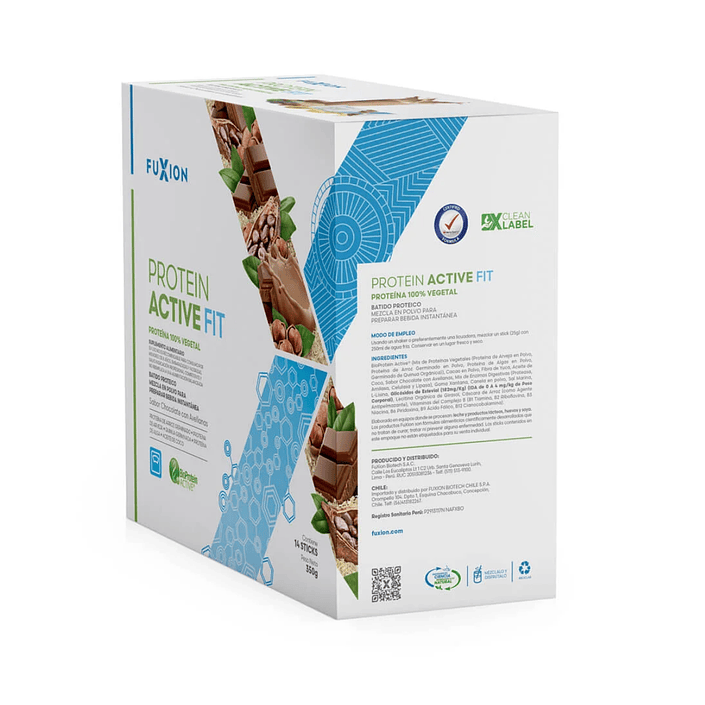PROTEIN ACTIVE FIT - chocolate con avellanas x 14 u. - FUXION - VENTA LIBRE PROMOCION 3