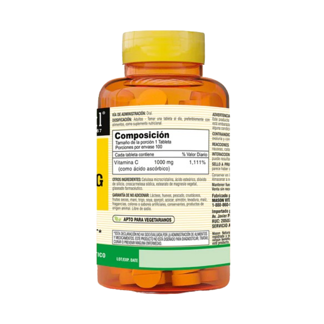 VITAMINA C 1000 mg - fco x 100 tab. - MASON - VENTA LIBRE - PROMOCION 4