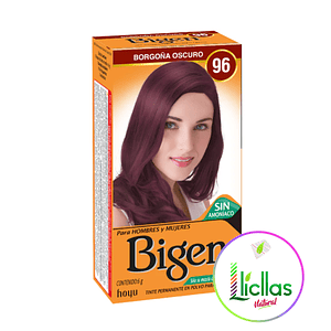  Tinte Bigen 96 Permanente Polvo 6g Sin Amoniaco Cubre Canas Borgoña