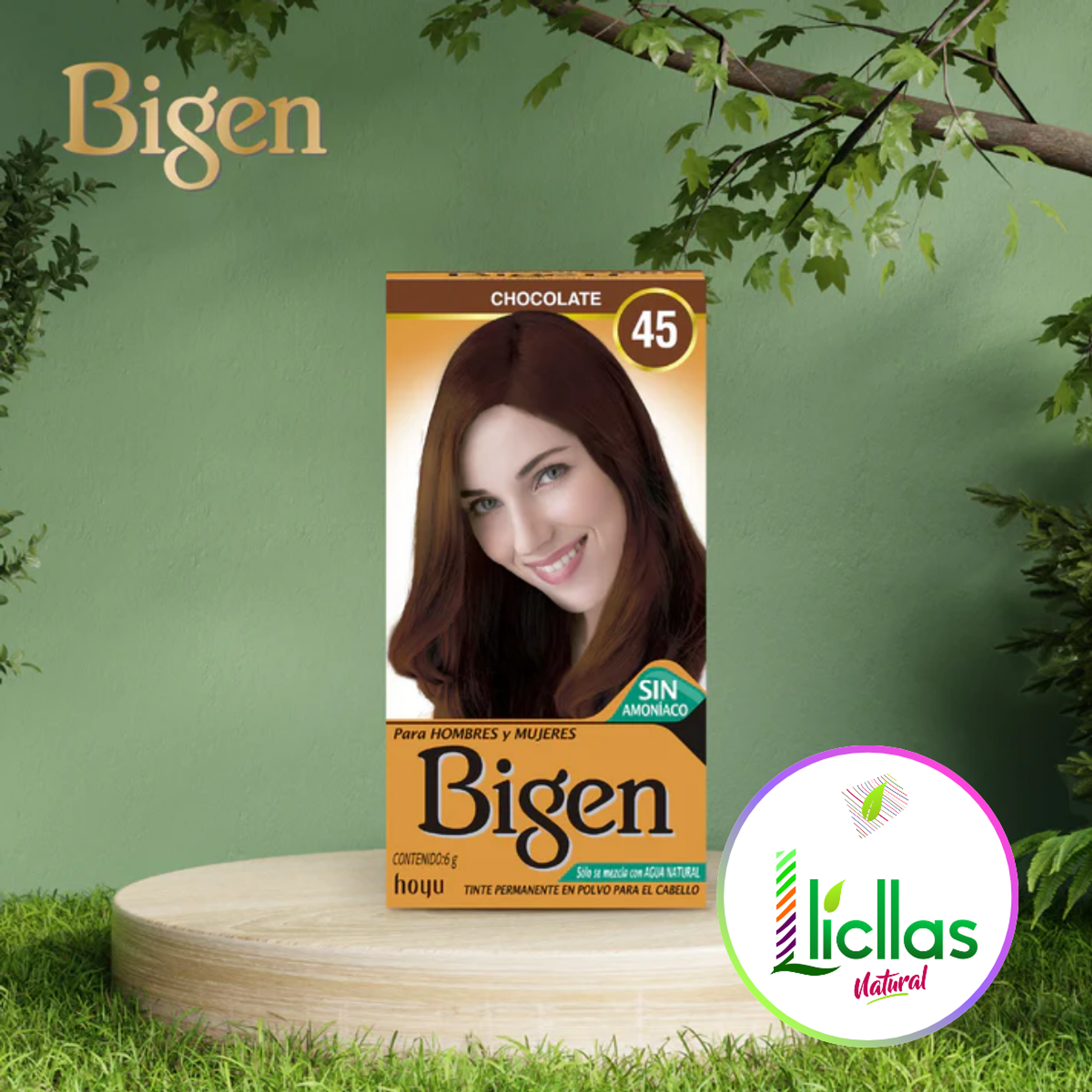 Kit Tinte Bigen  Tinte Para Cabello Tono 45 Chocolate Para Cabello 6