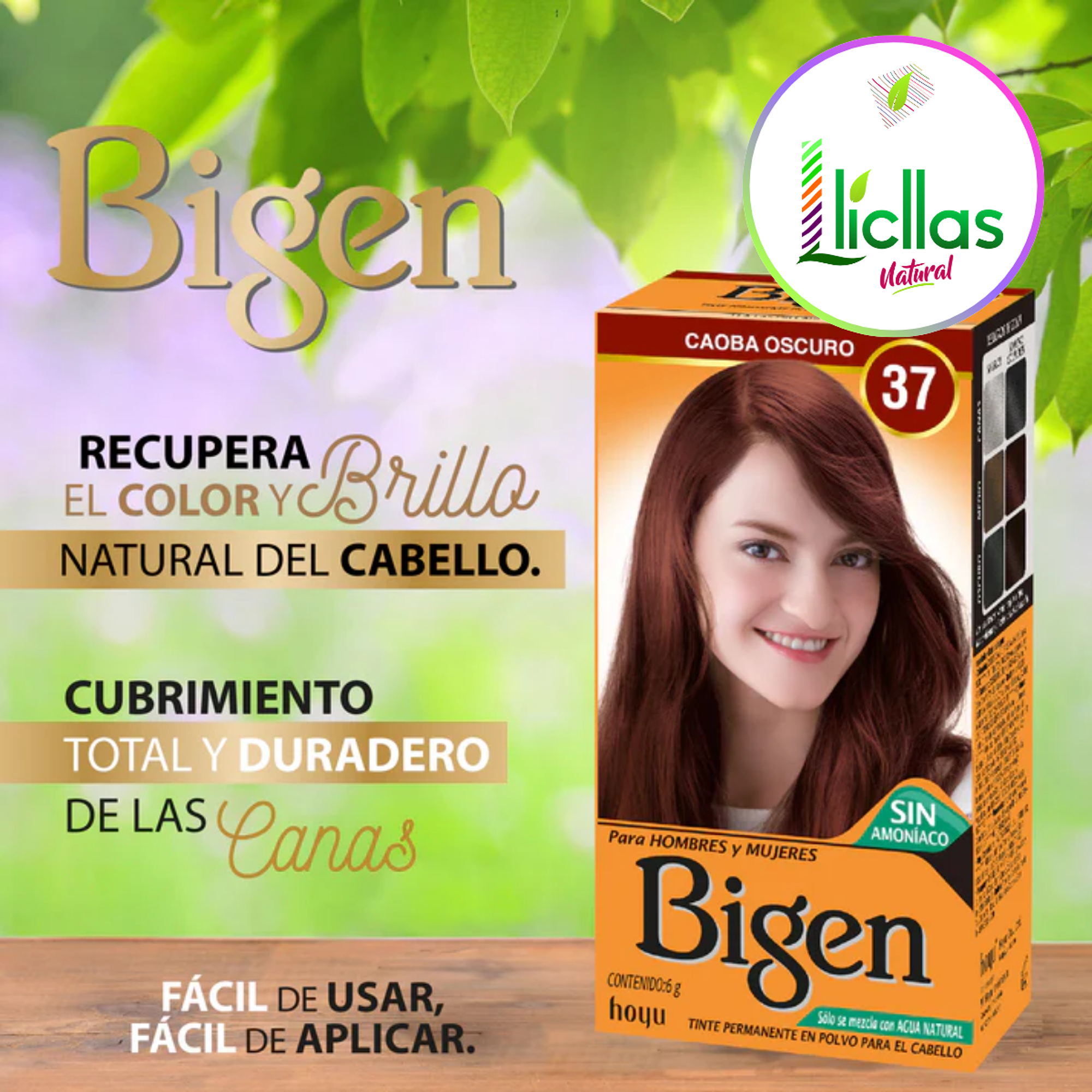 Bigen 37 Caoba Oscuro X 6g Tinte Para Cabello Cejas Barba 4