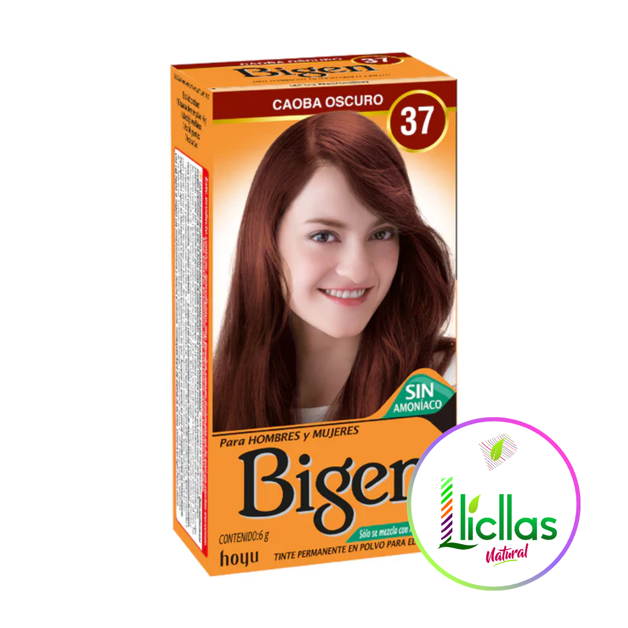 Bigen 37 Caoba Oscuro X 6g Tinte Para Cabello Cejas Barba 1