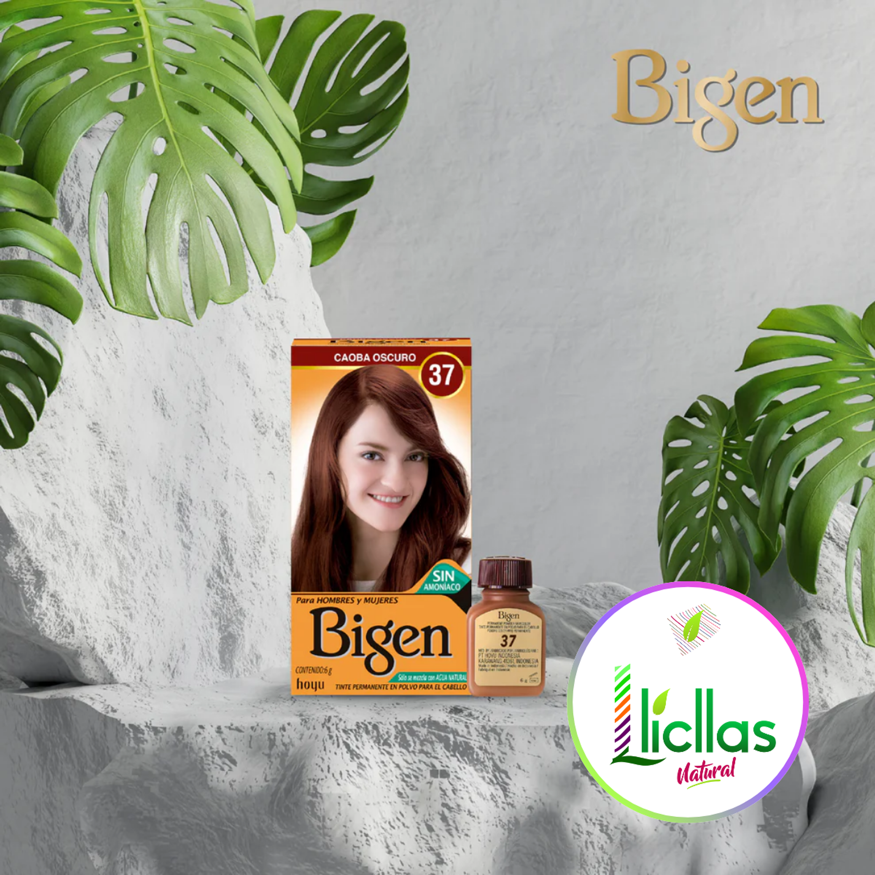 Bigen 37 Caoba Oscuro X 6g Tinte Para Cabello Cejas Barba 6