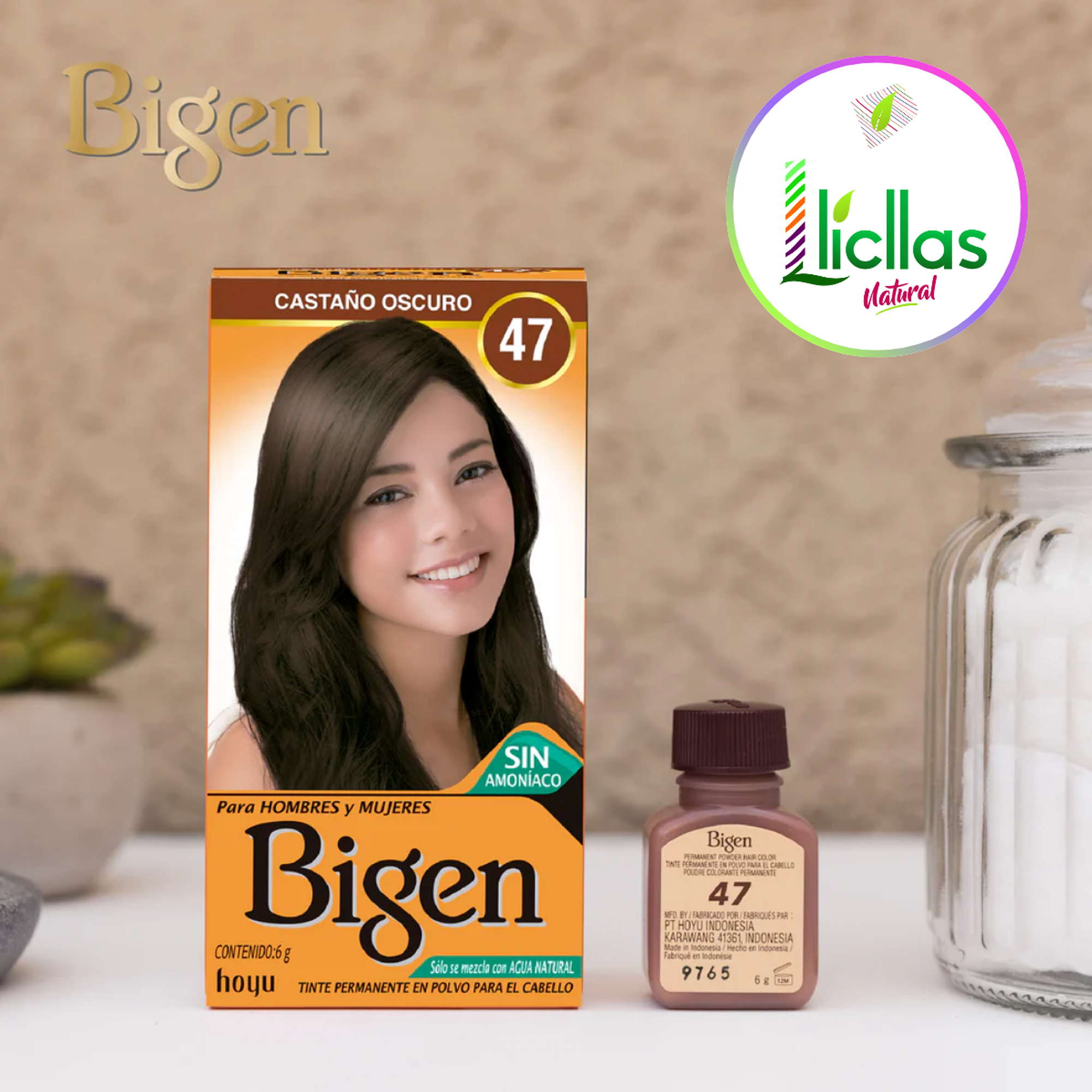 Bigen 47 Castaño Oscuro X 6g Tinte Para Cabello Cejas Barba 4