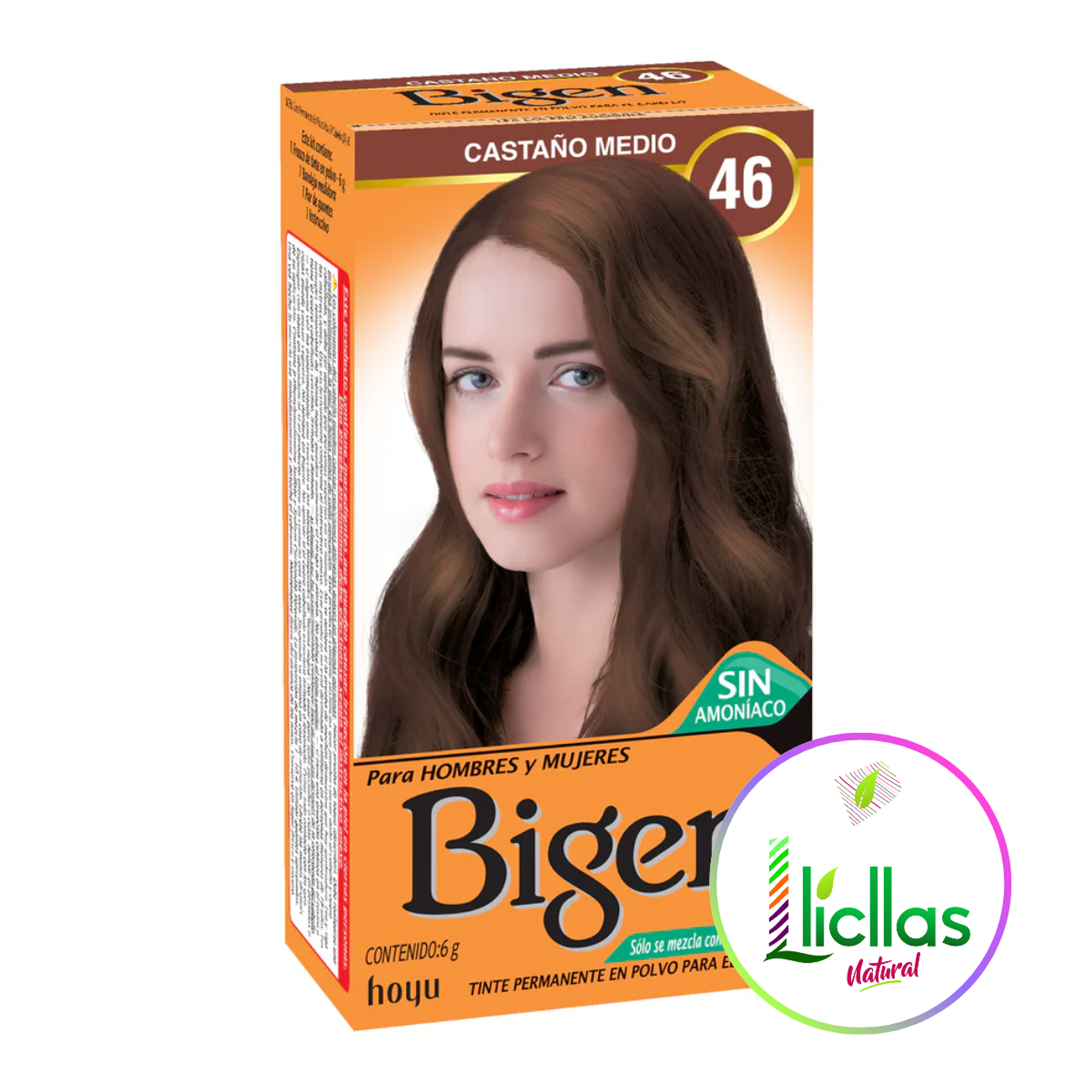 Bigen 46 Castaño Mediano X 6g Tinte Para Cabello Cejas Barba 1