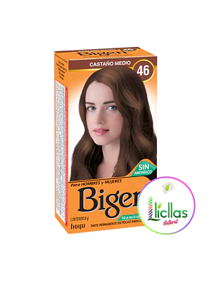 Bigen 46 Castaño Mediano X 6g Tinte Para Cabello Cejas Barba