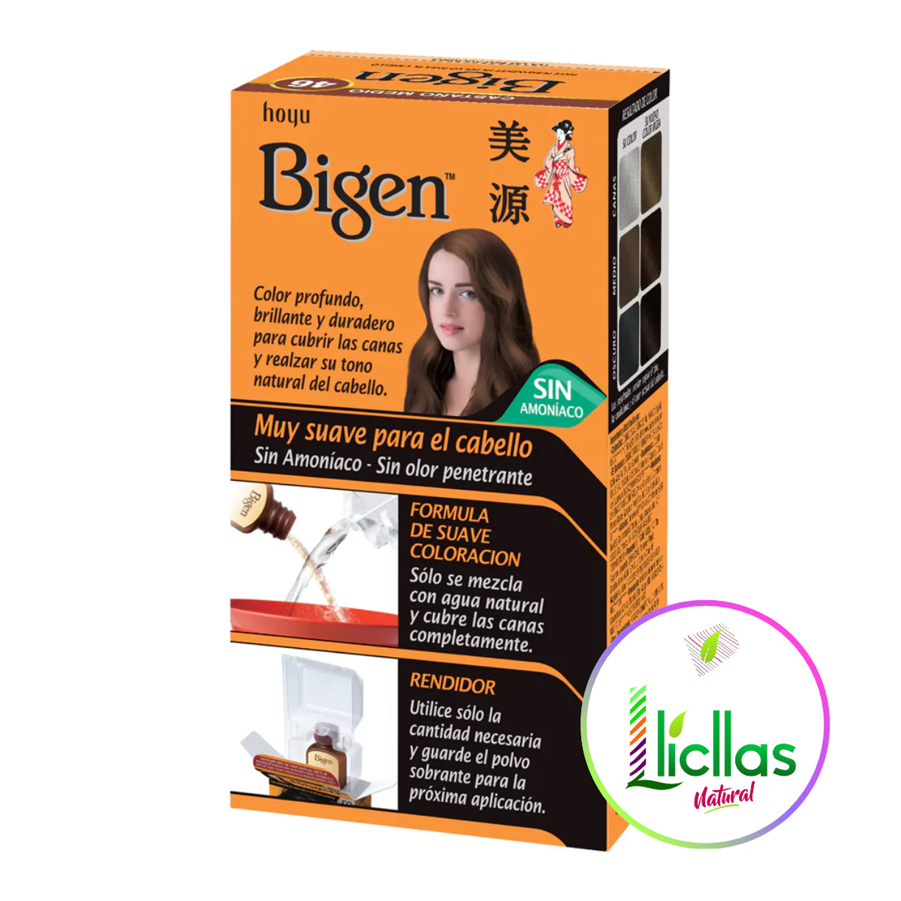 Bigen 46 Castaño Mediano X 6g Tinte Para Cabello Cejas Barba 2