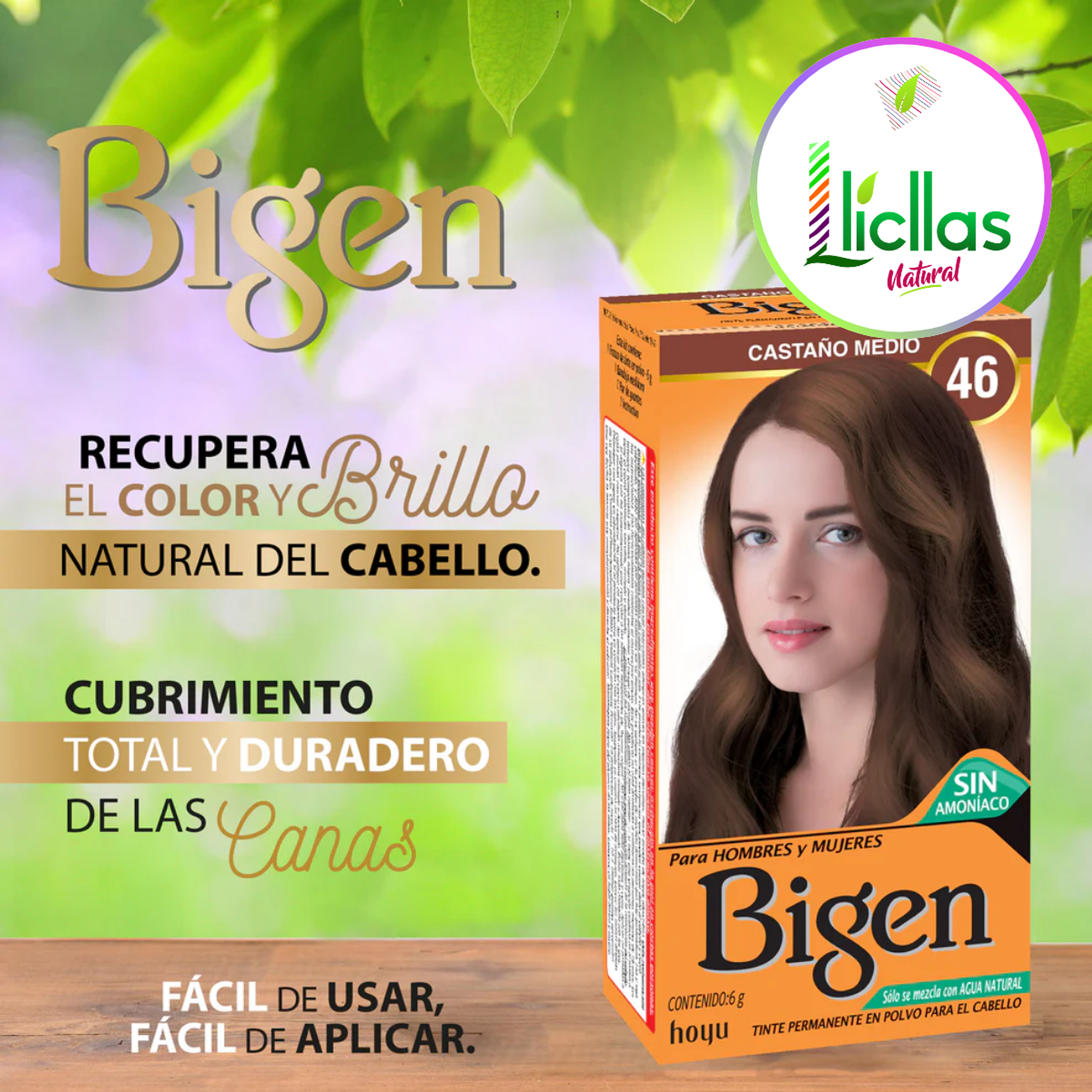 Bigen 46 Castaño Mediano X 6g Tinte Para Cabello Cejas Barba 3