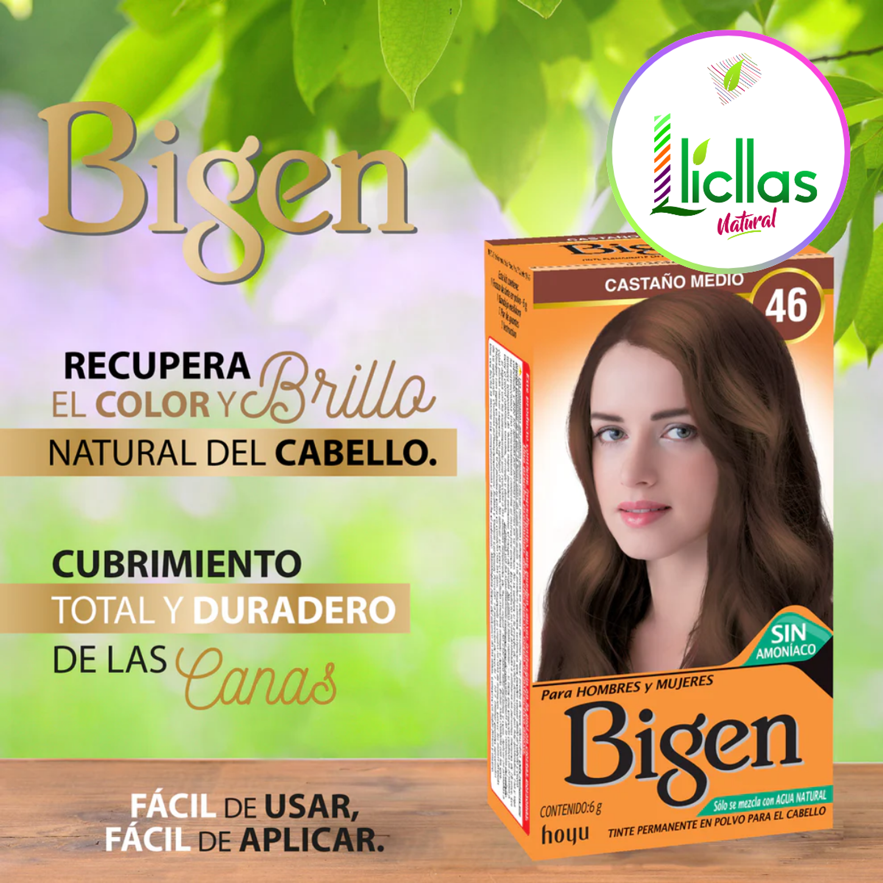 Bigen 46 Castaño Mediano X 6g Tinte Para Cabello Cejas Barba 3