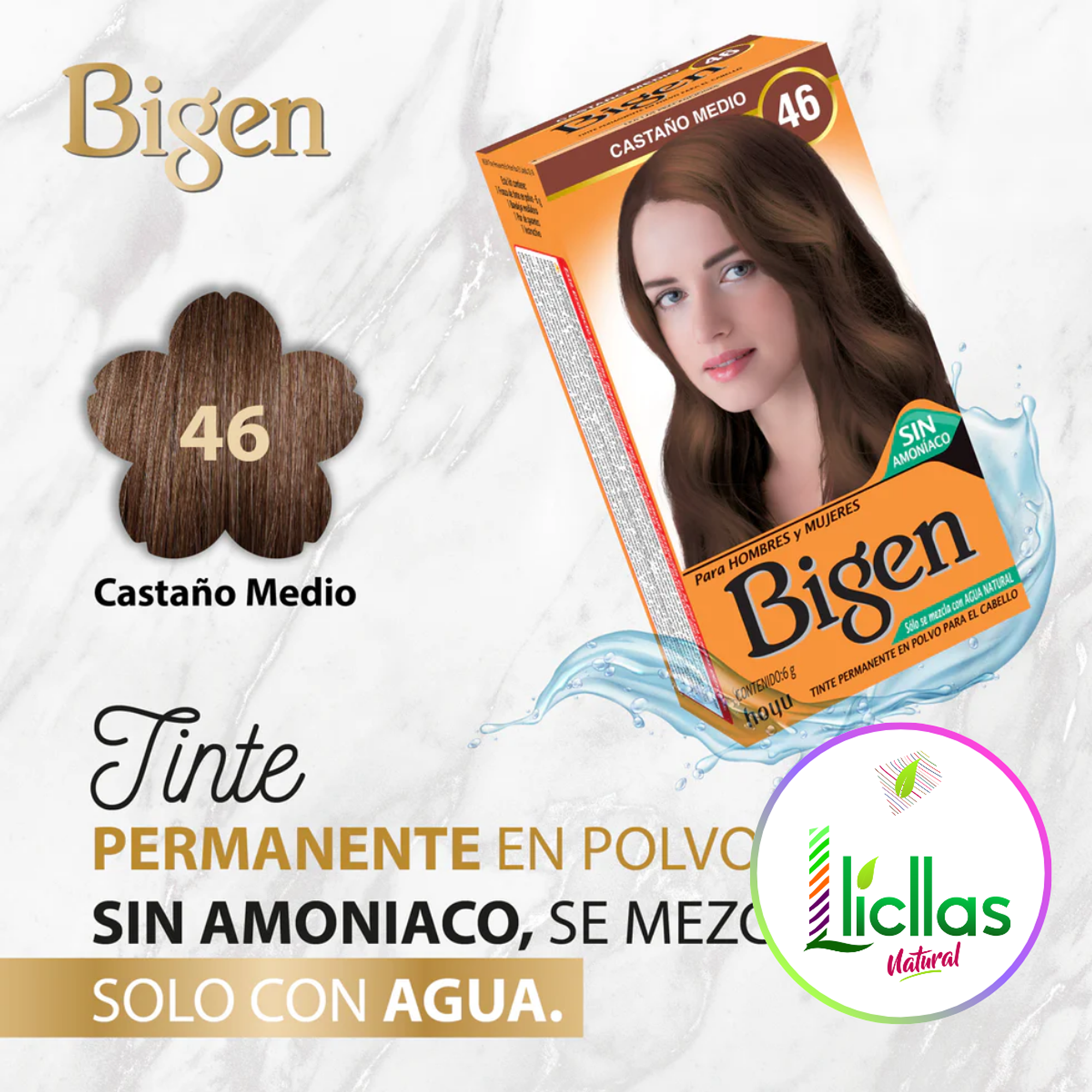 Bigen 46 Castaño Mediano X 6g Tinte Para Cabello Cejas Barba 4
