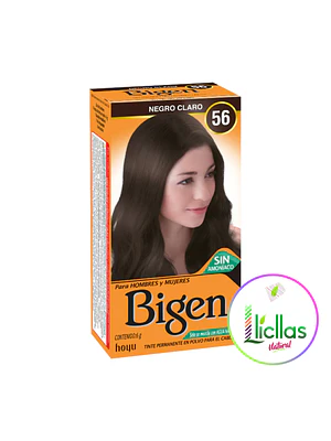 Bigen 56 Negro Claro X 6g Tinte Para Cabello Cejas Barba