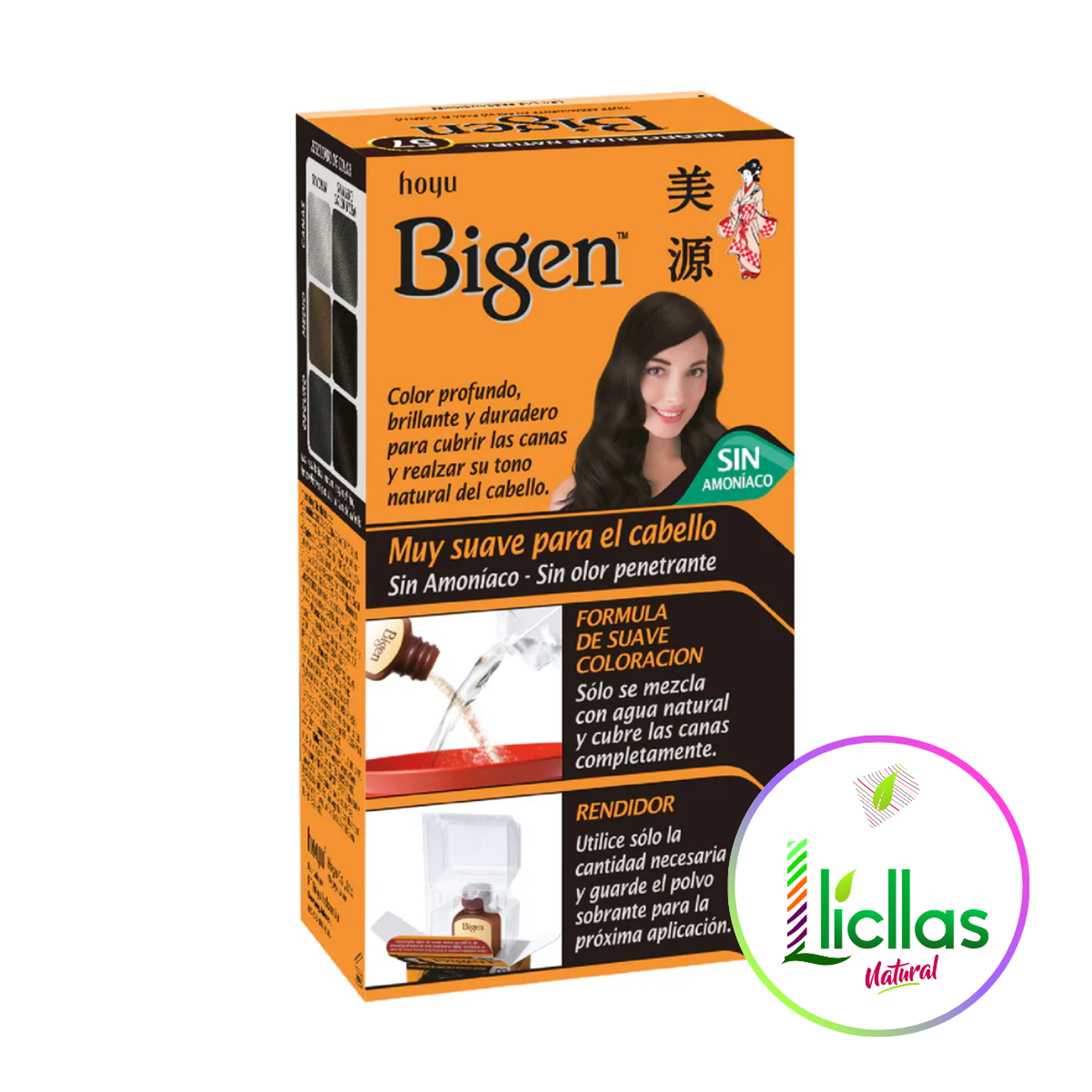 Bigen 57 Negro Suave Natural 6g Tinte Para Cabello Cejas Bar 2