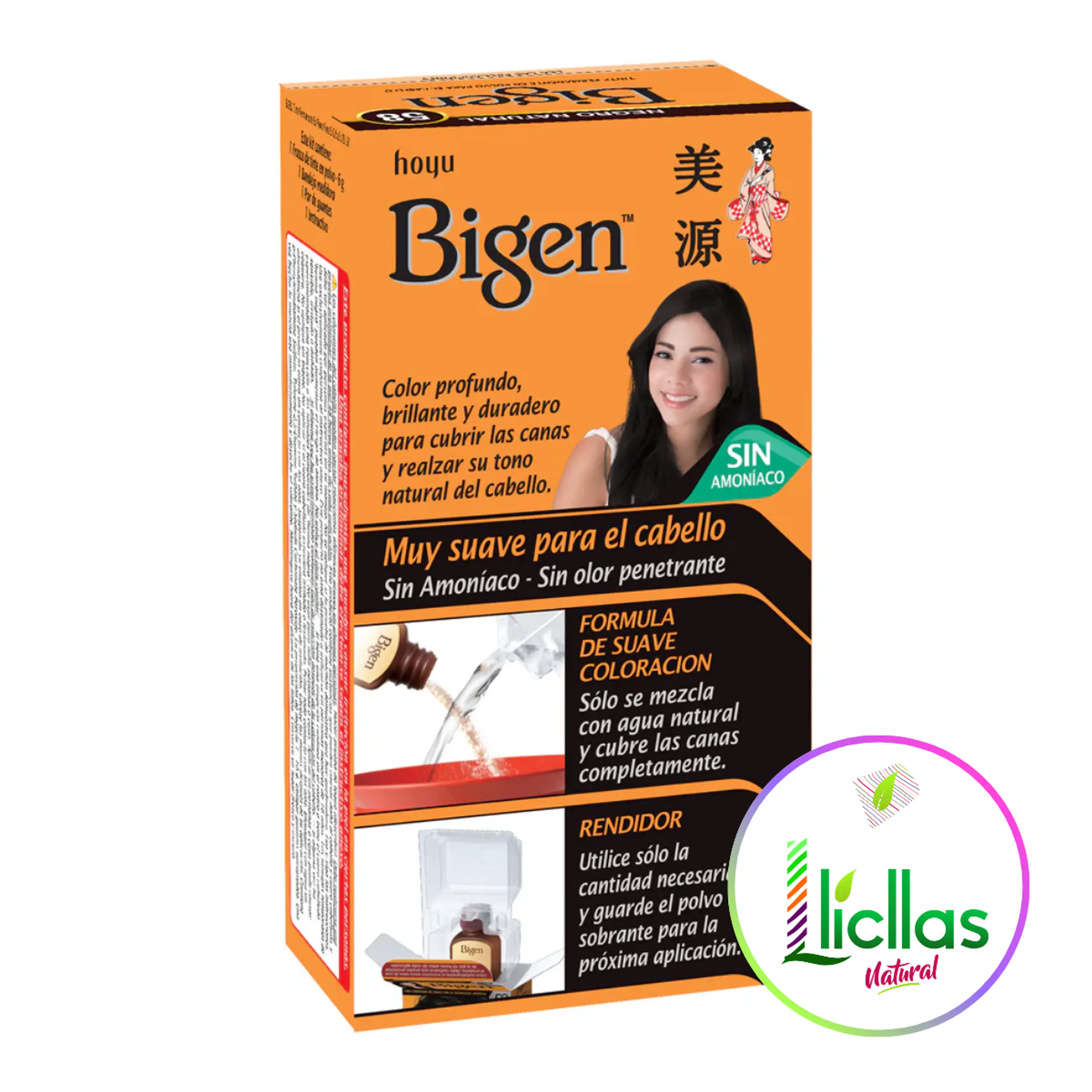 Bigen 58 Negro Natural X 6g  Tinte Para Cabello Cejas Barba 2
