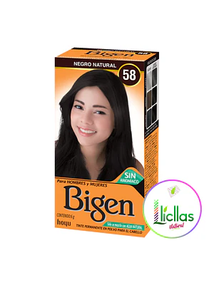 Bigen 58 Negro Natural X 6g  Tinte Para Cabello Cejas Barba