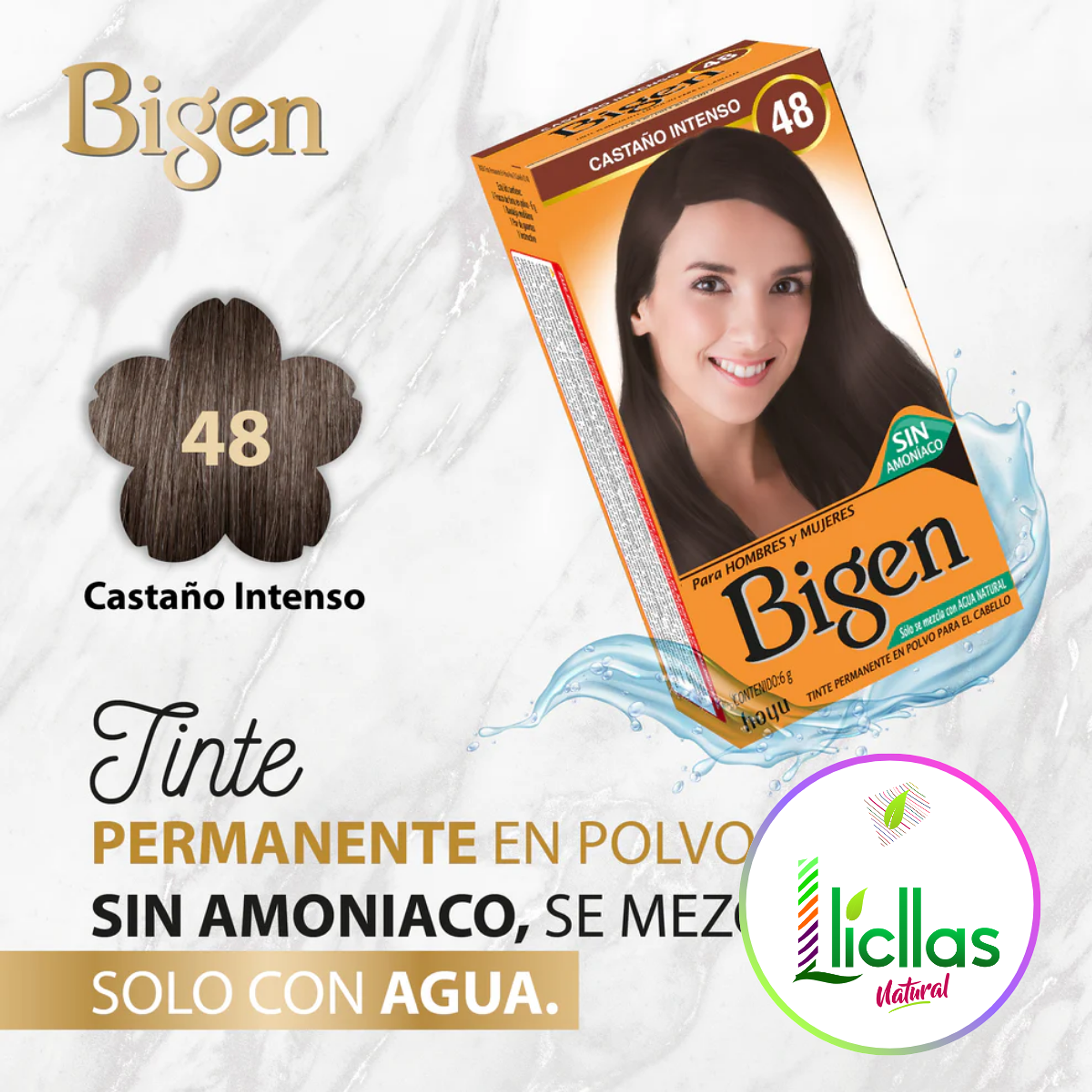 Bigen 48 Castaño Intenso X 6g Tinte Para Cabello Cejas Barba 3