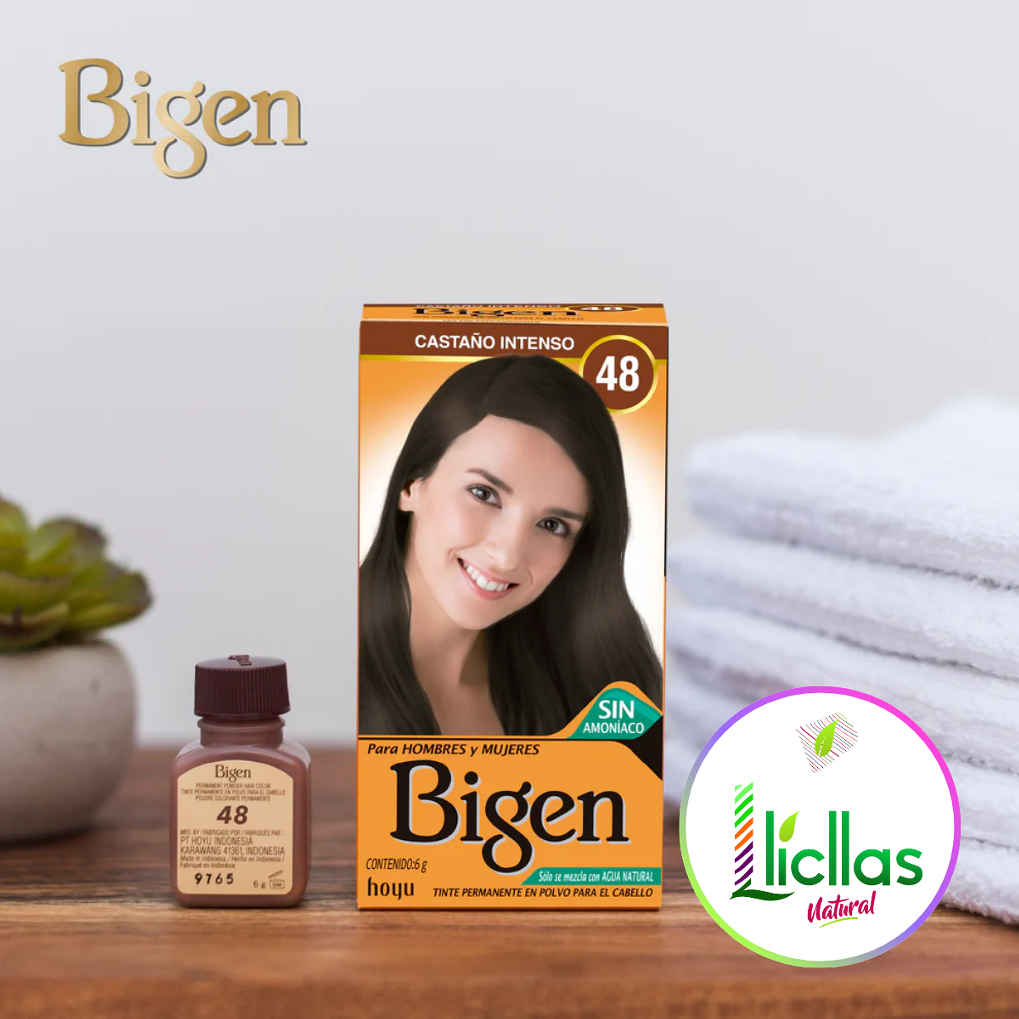 Bigen 48 Castaño Intenso X 6g Tinte Para Cabello Cejas Barba 4