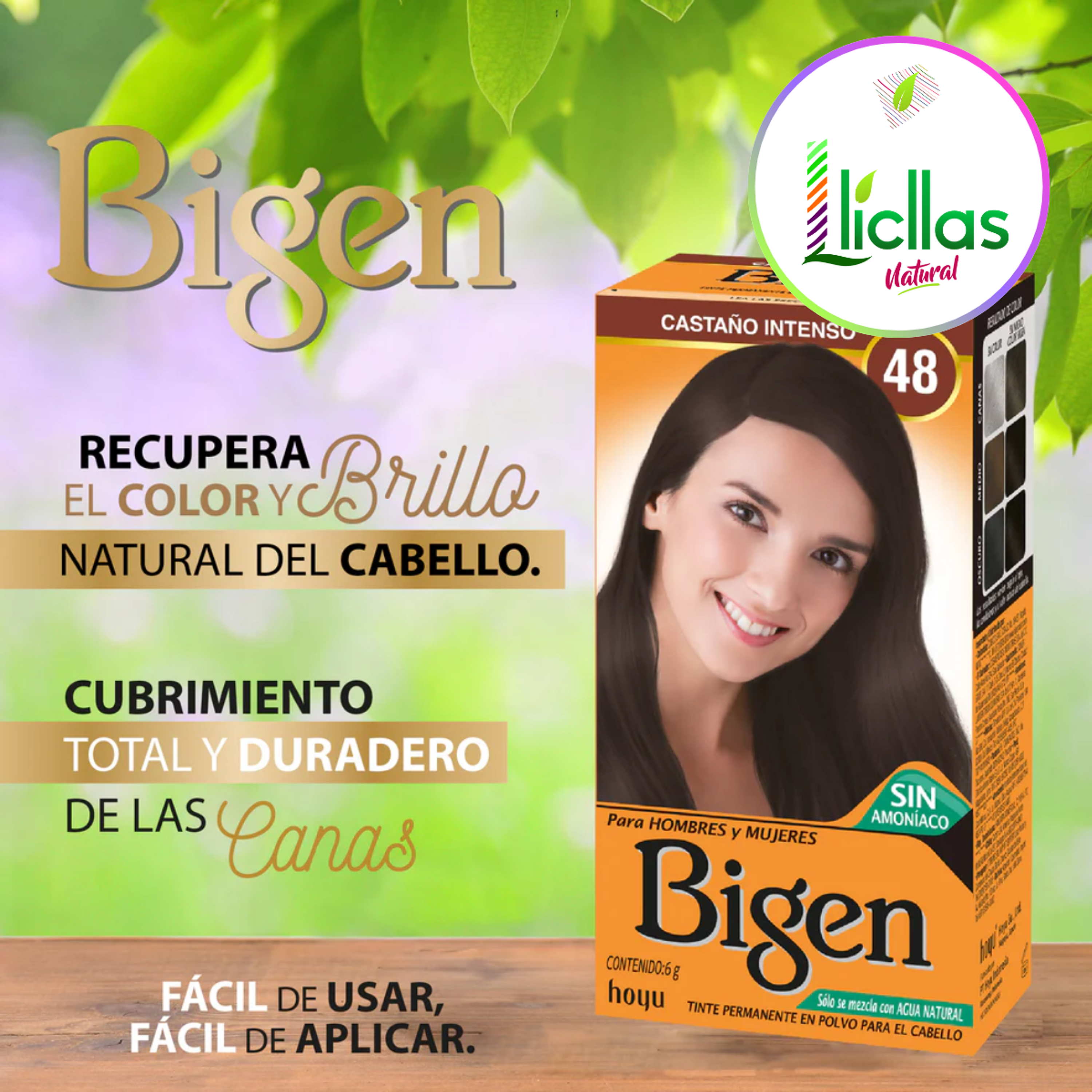 Bigen 48 Castaño Intenso X 6g Tinte Para Cabello Cejas Barba 5