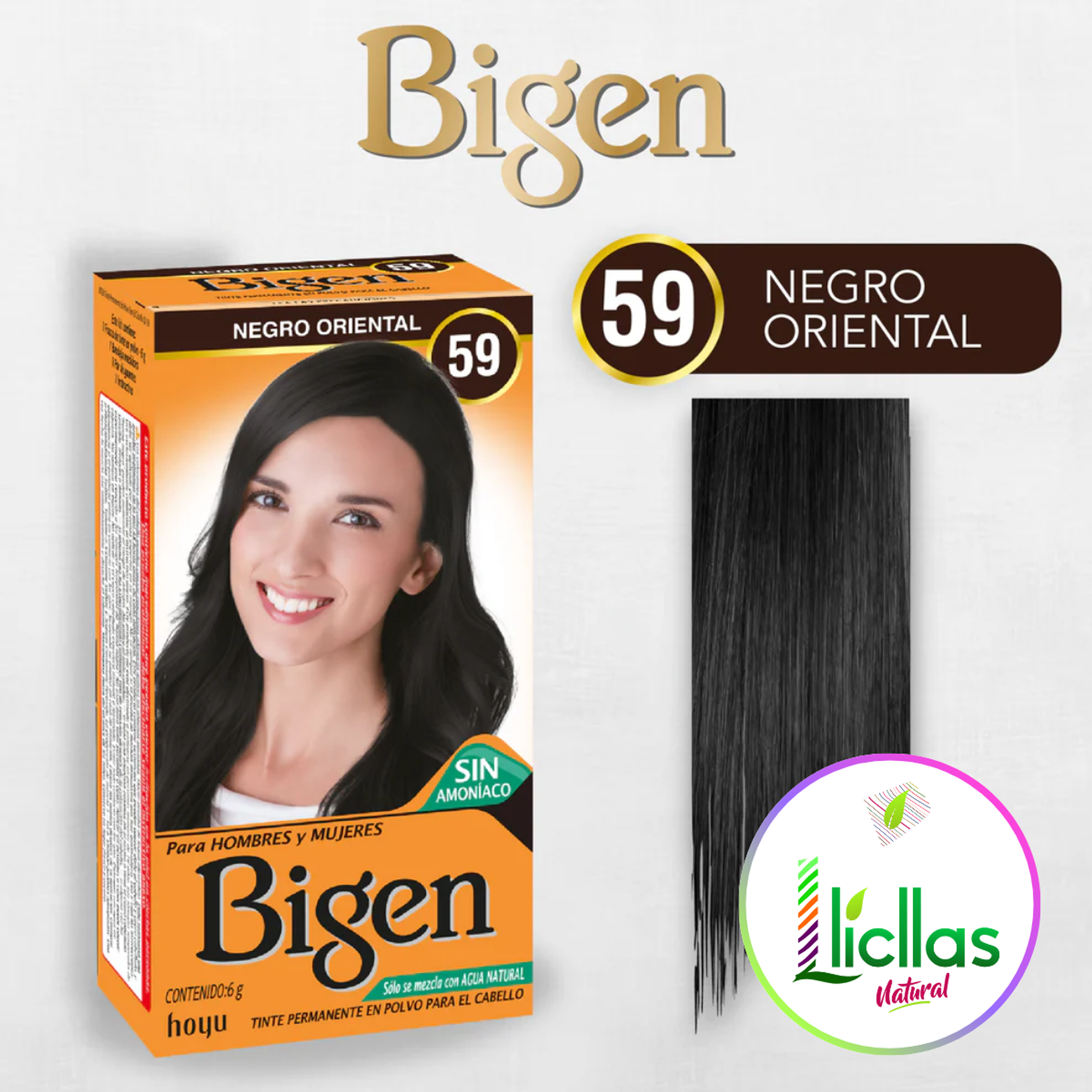 Bigen 59 Negro Oriental X 6g Tinte Para Cabello Cejas Barba 3